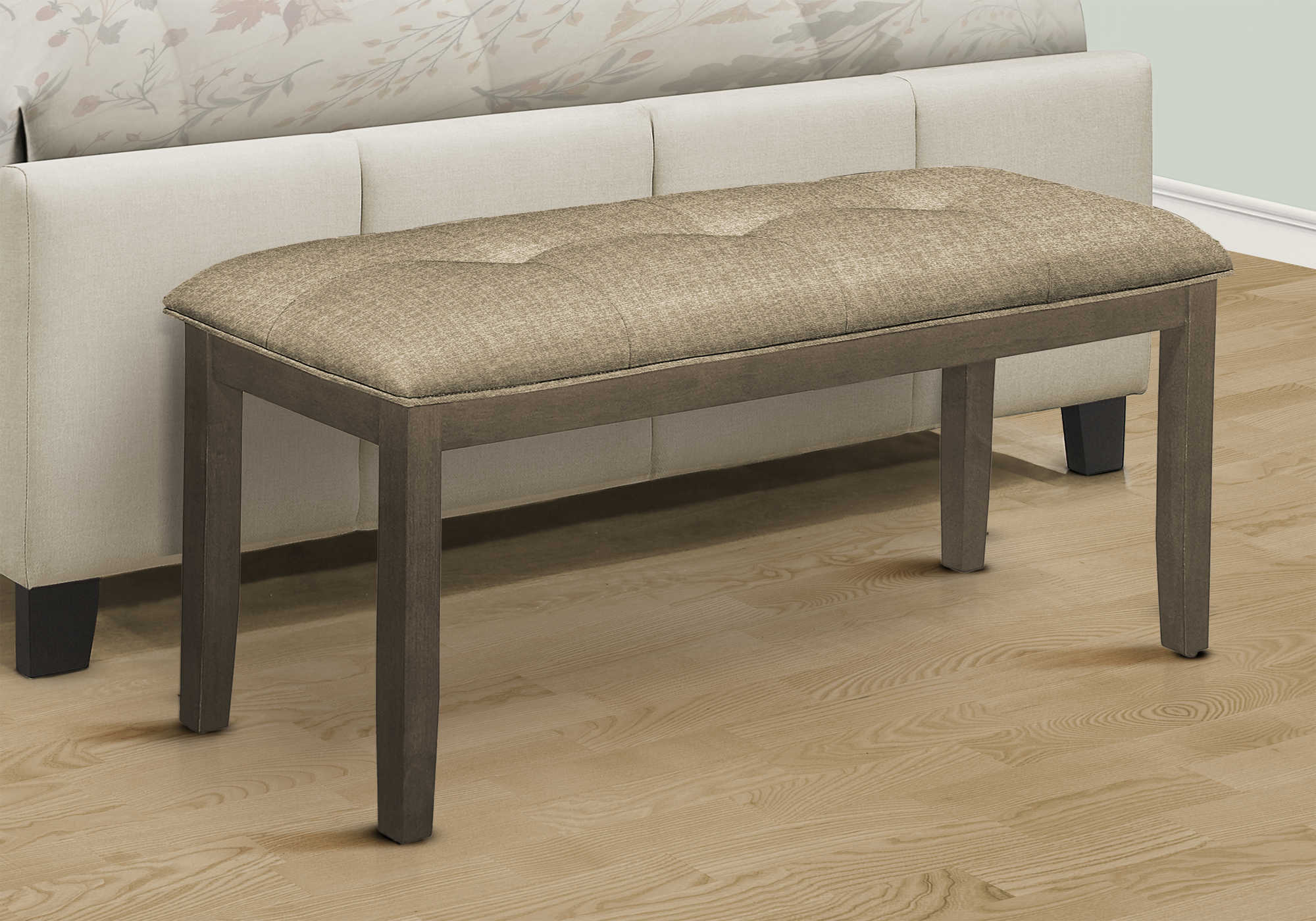 BANC - 44"L / GRIS / SIEGE TISSU BRUN – I 1379