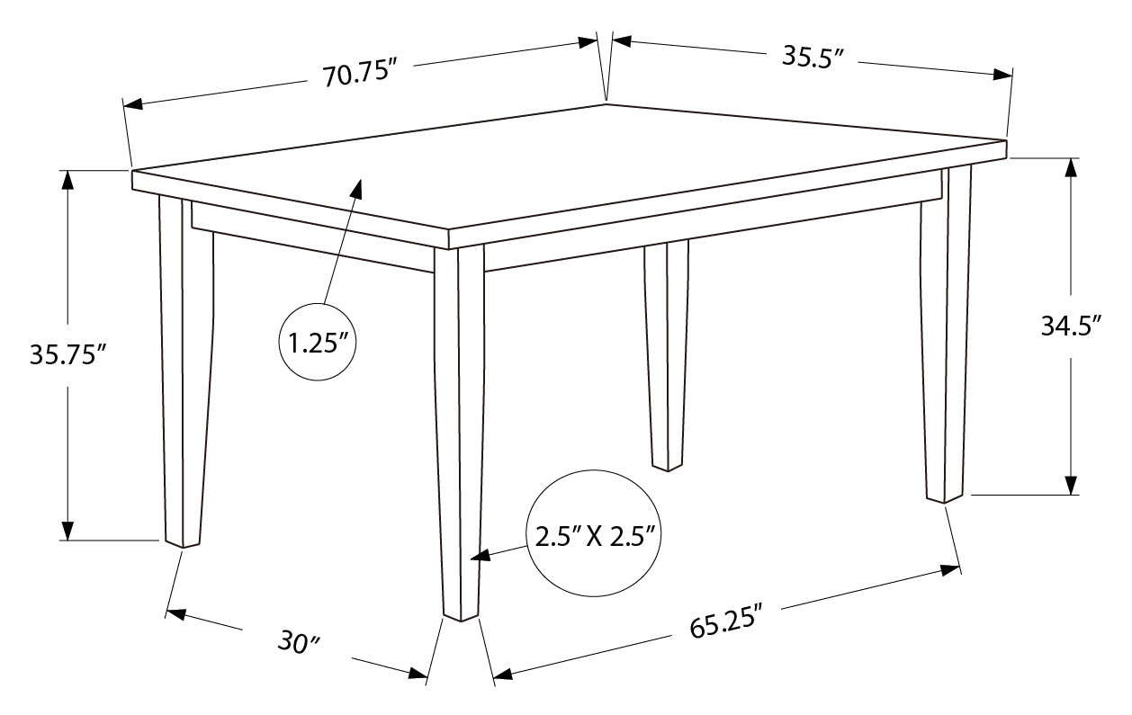TABLE A MANGER - 36"X 72" BOIS PLAQUE GRIS HAUT COMPTOIR – I 1381