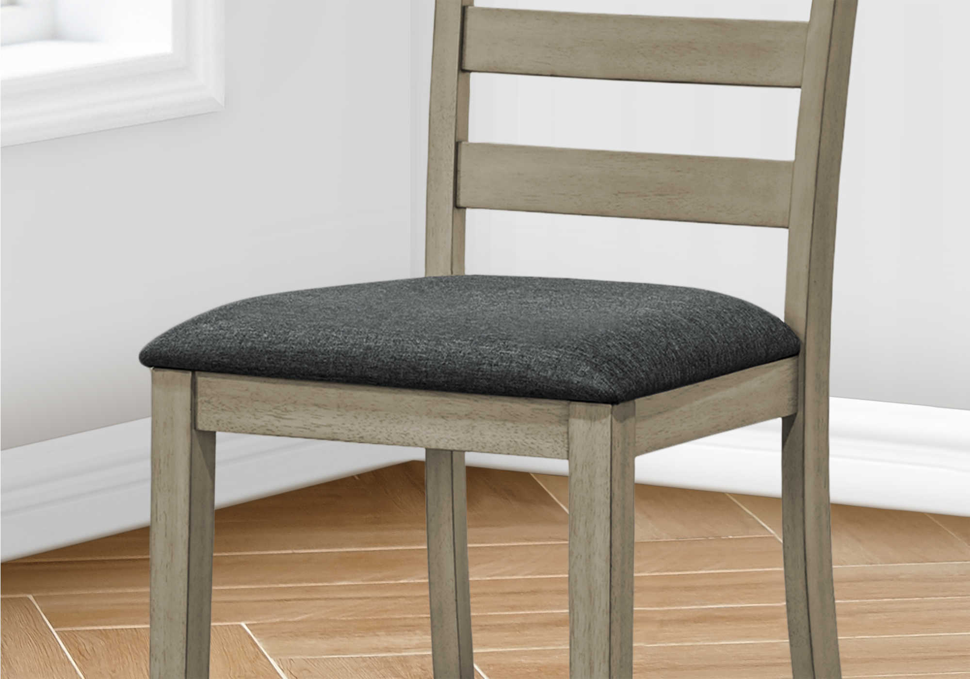 CHAISE - 2PCS - 42"H / GRIS ANTIQUE HAUTEUR COMPTOIR – I 1382