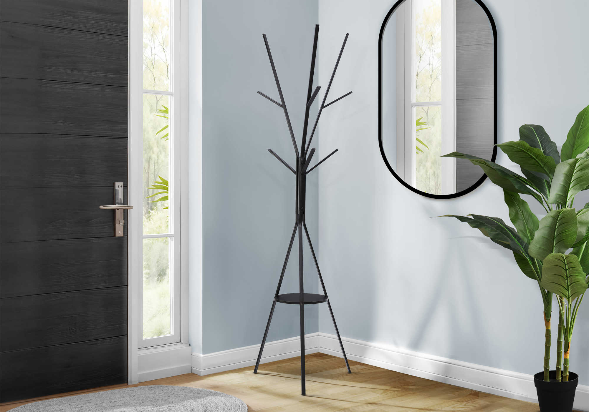 PATERE - 72"H / STYLE CONTEMPORAIN METAL NOIR – I 2010