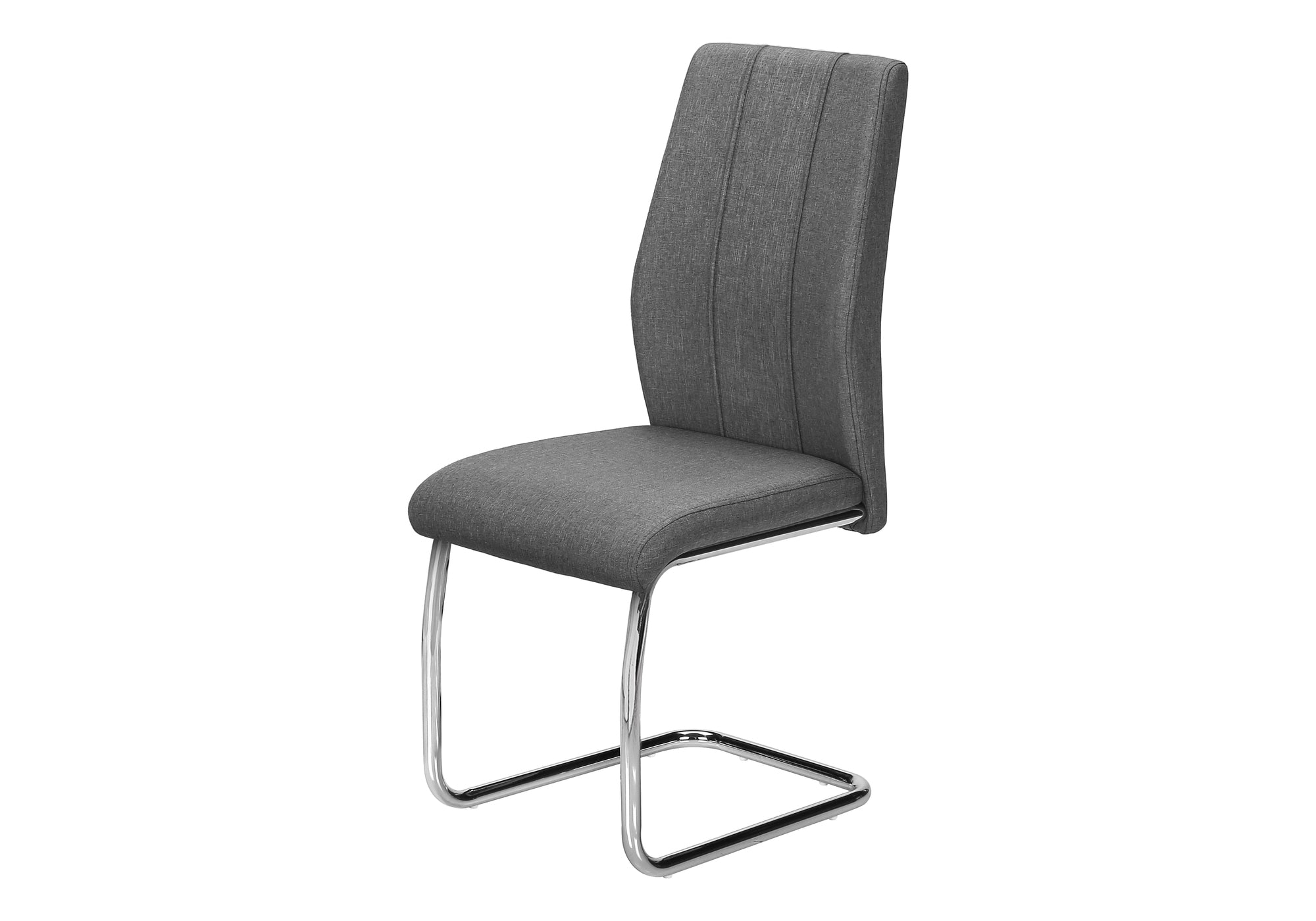 CHAISE - 2PCS - 39"H / TISSUS GRIS / CHROME – I 1061
