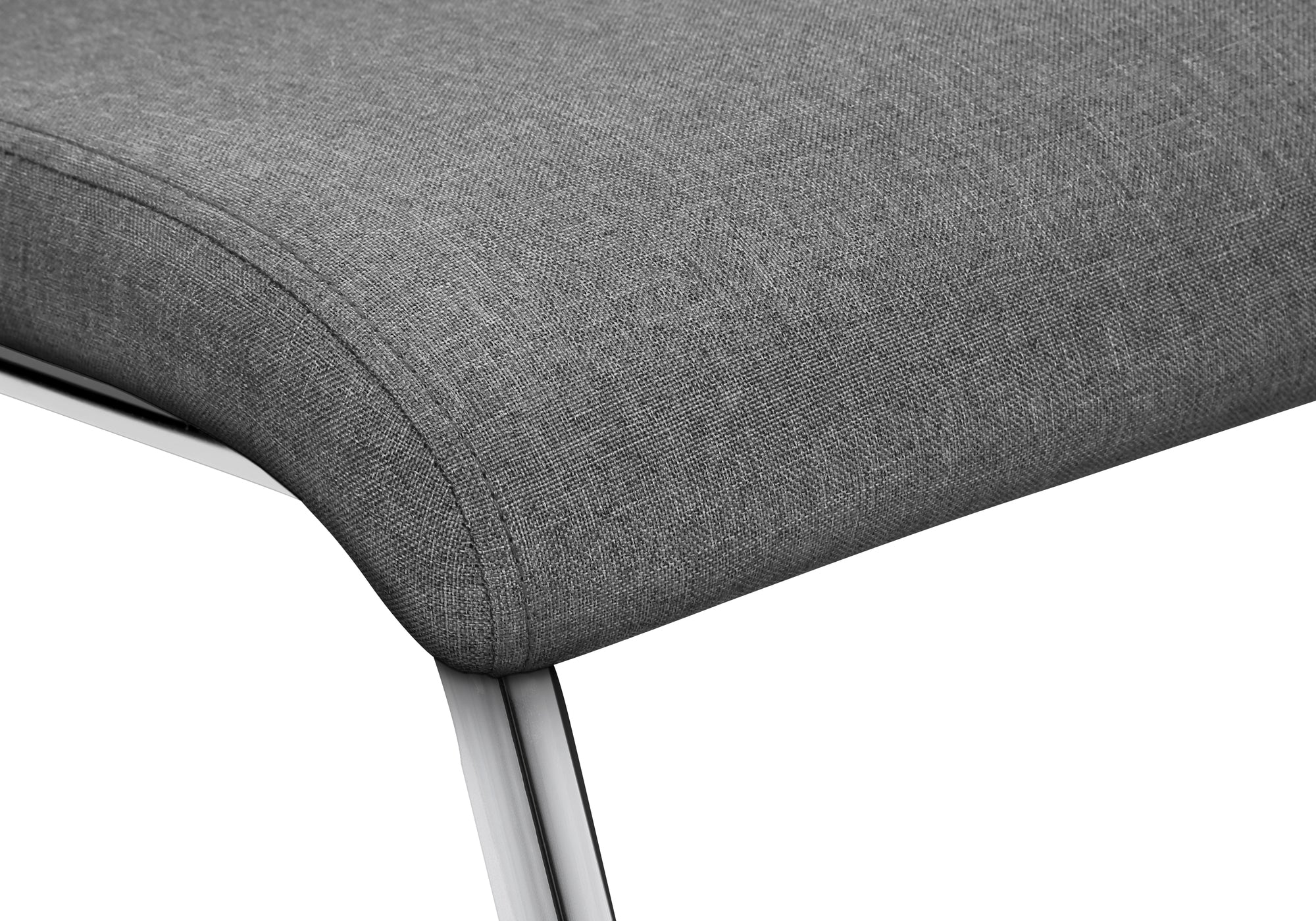 CHAISE - 2PCS - 39"H / TISSUS GRIS / CHROME – I 1061