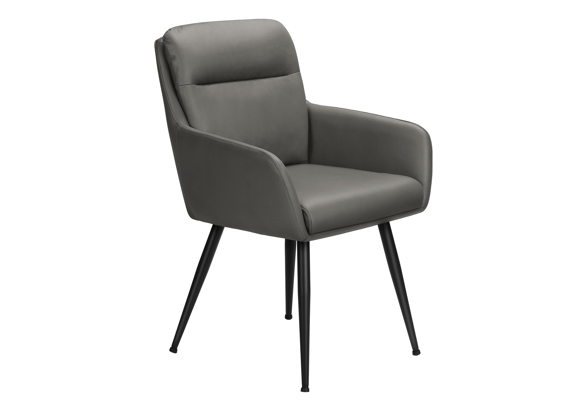 CHAISE - 2PCS / 34"H / SIMILI-CUIR GRIS / METAL NOIR – I 1116