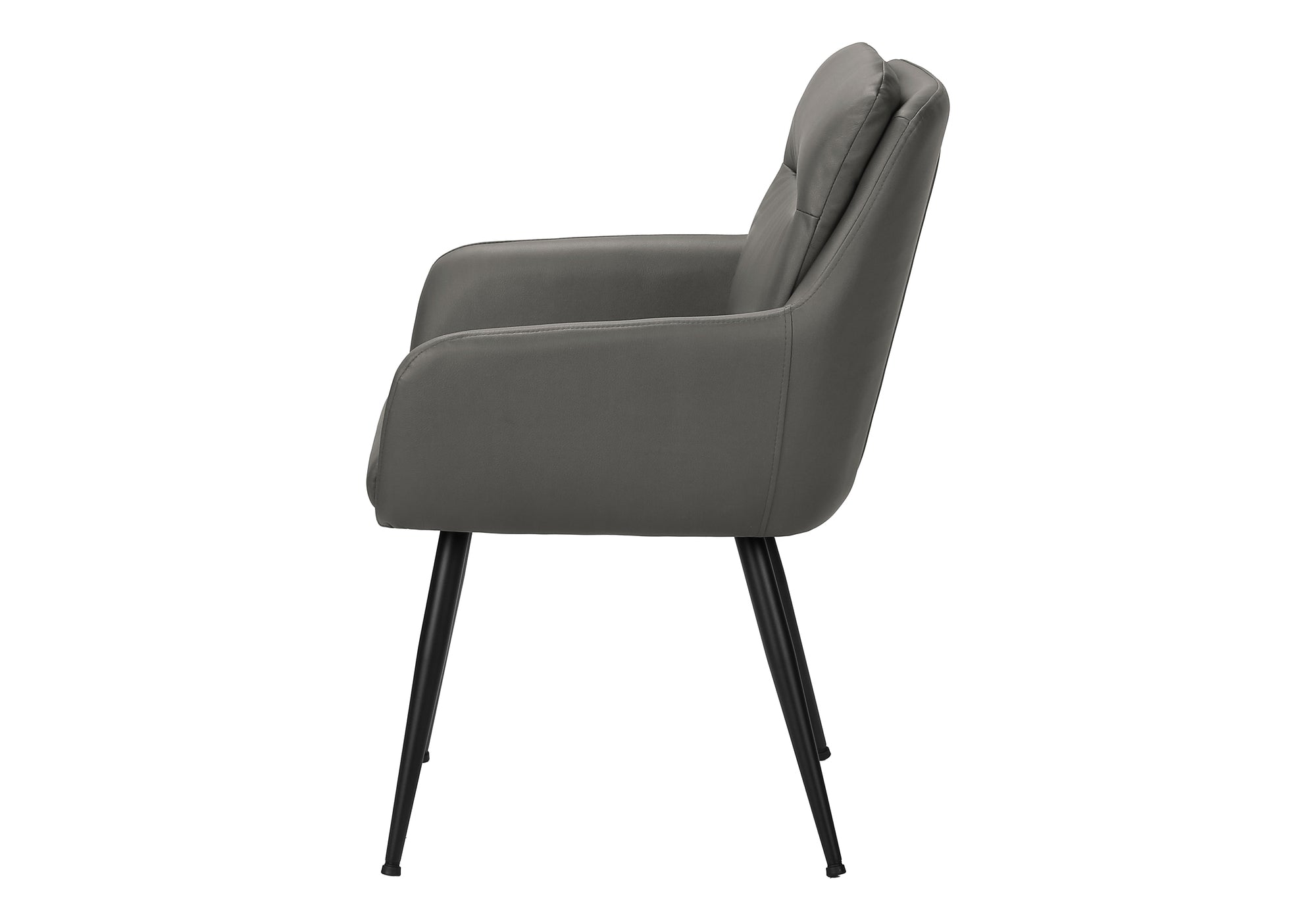 CHAISE - 2PCS / 34"H / SIMILI-CUIR GRIS / METAL NOIR – I 1116