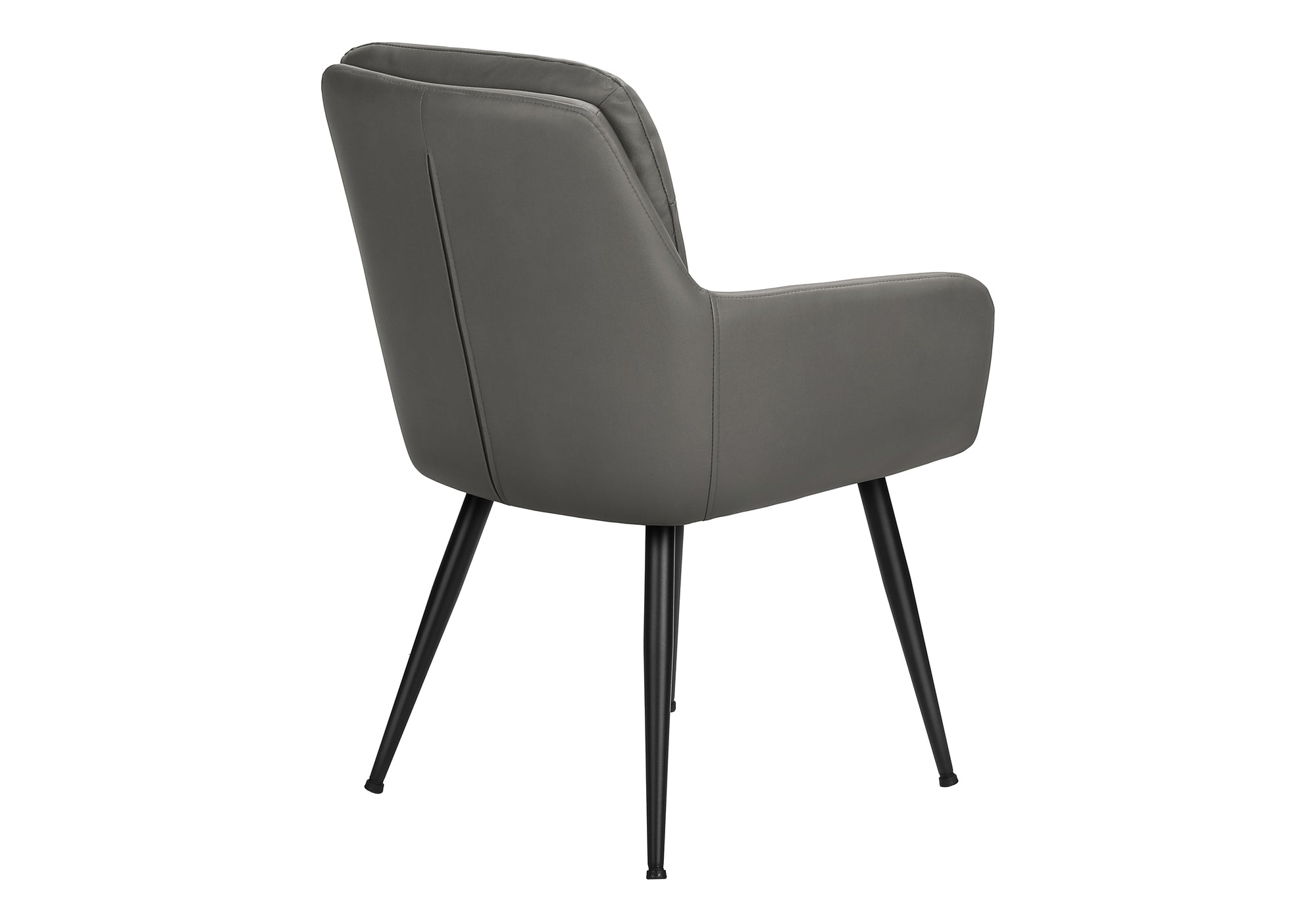 CHAISE - 2PCS / 34"H / SIMILI-CUIR GRIS / METAL NOIR – I 1116