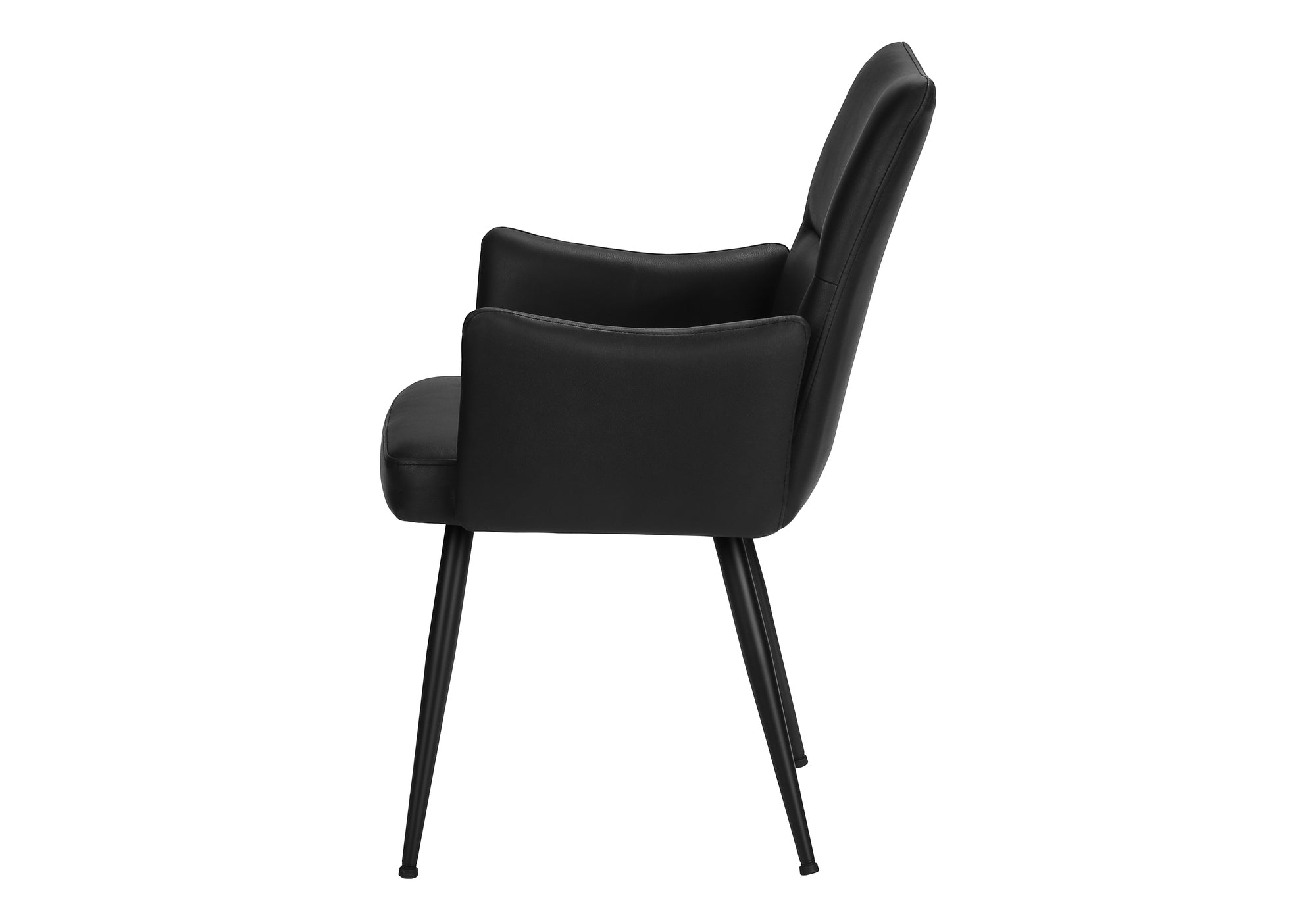 CHAISE - 2PCS / 35"H / SIMILI-CUIR NOIR / METAL NOIR – I 1125