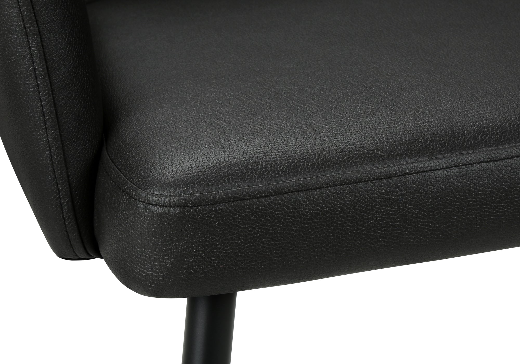 CHAISE - 2PCS / 35"H / SIMILI-CUIR NOIR / METAL NOIR – I 1125