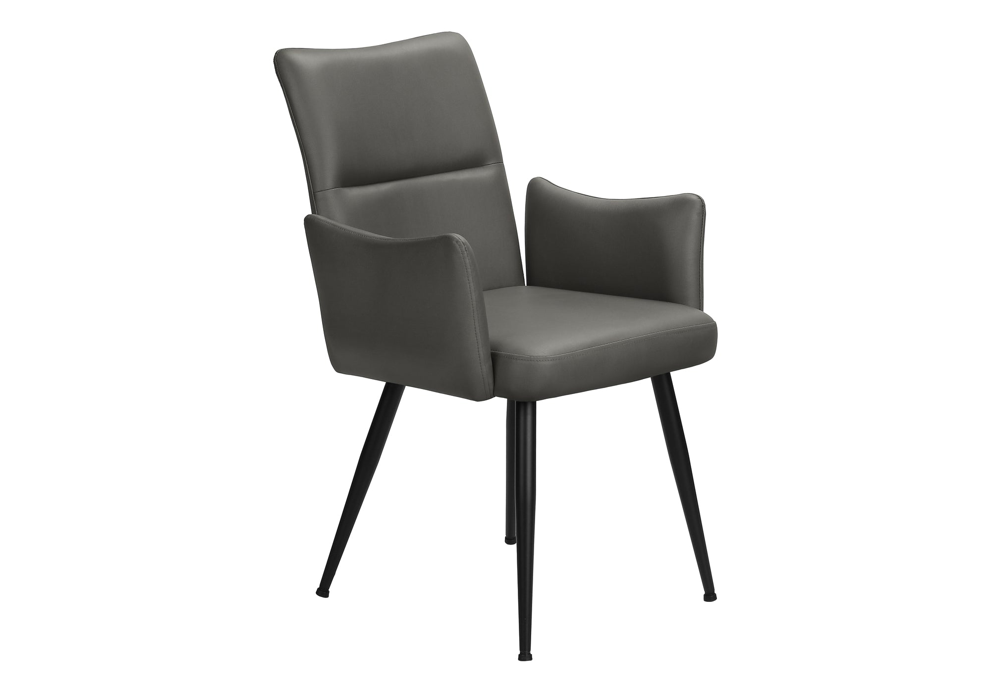CHAISE - 2PCS / 35"H / SIMILI-CUIR GRIS / METAL NOIR – I 1126