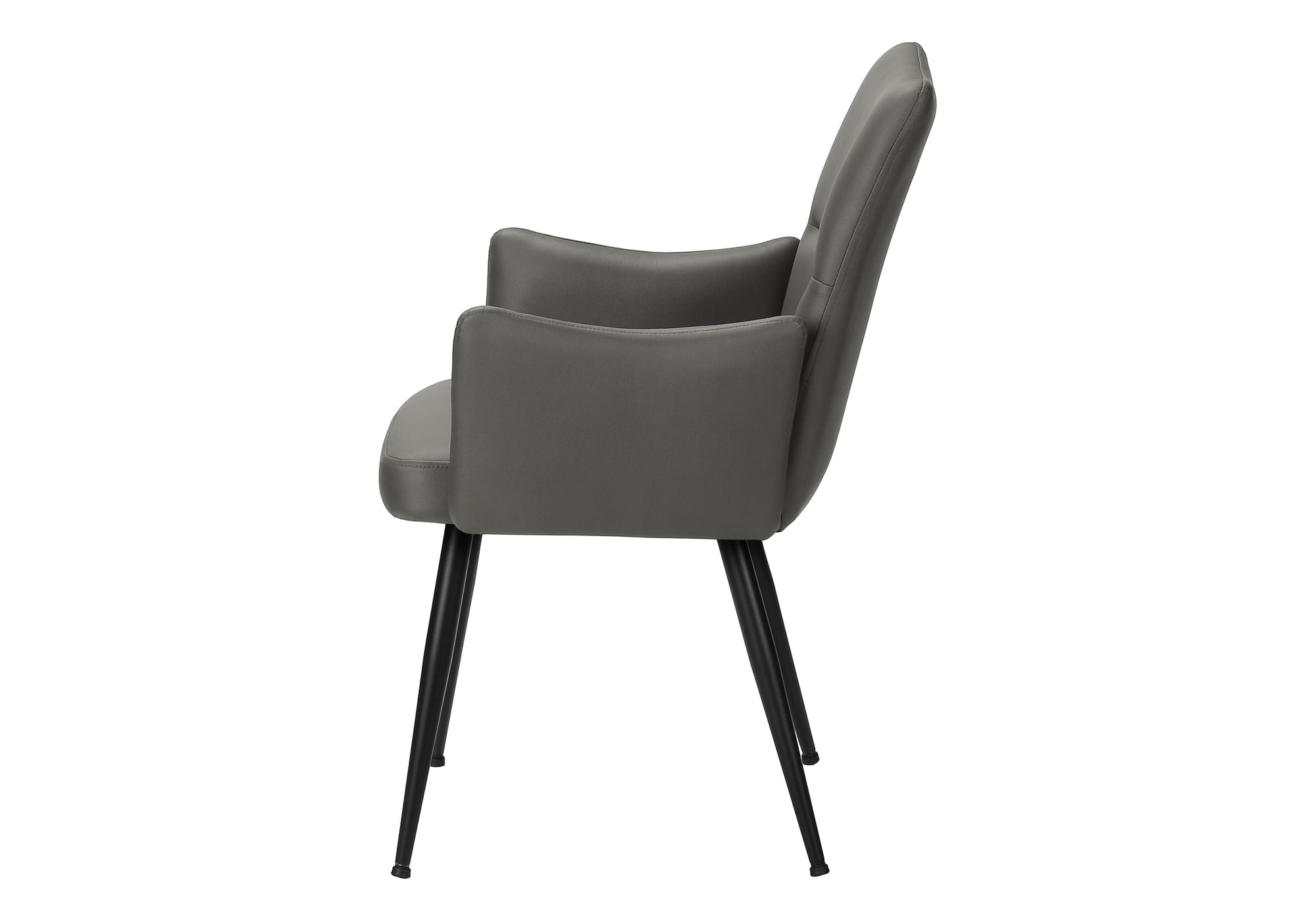 CHAISE - 2PCS / 35"H / SIMILI-CUIR GRIS / METAL NOIR – I 1126