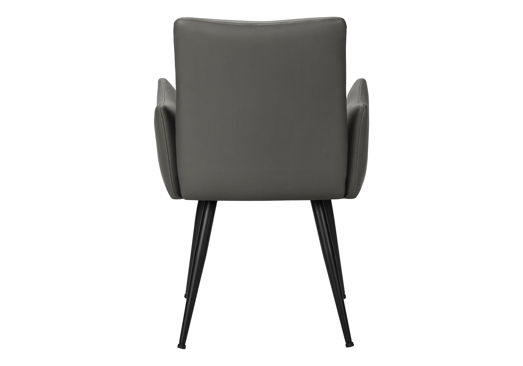 CHAISE - 2PCS / 35"H / SIMILI-CUIR GRIS / METAL NOIR – I 1126
