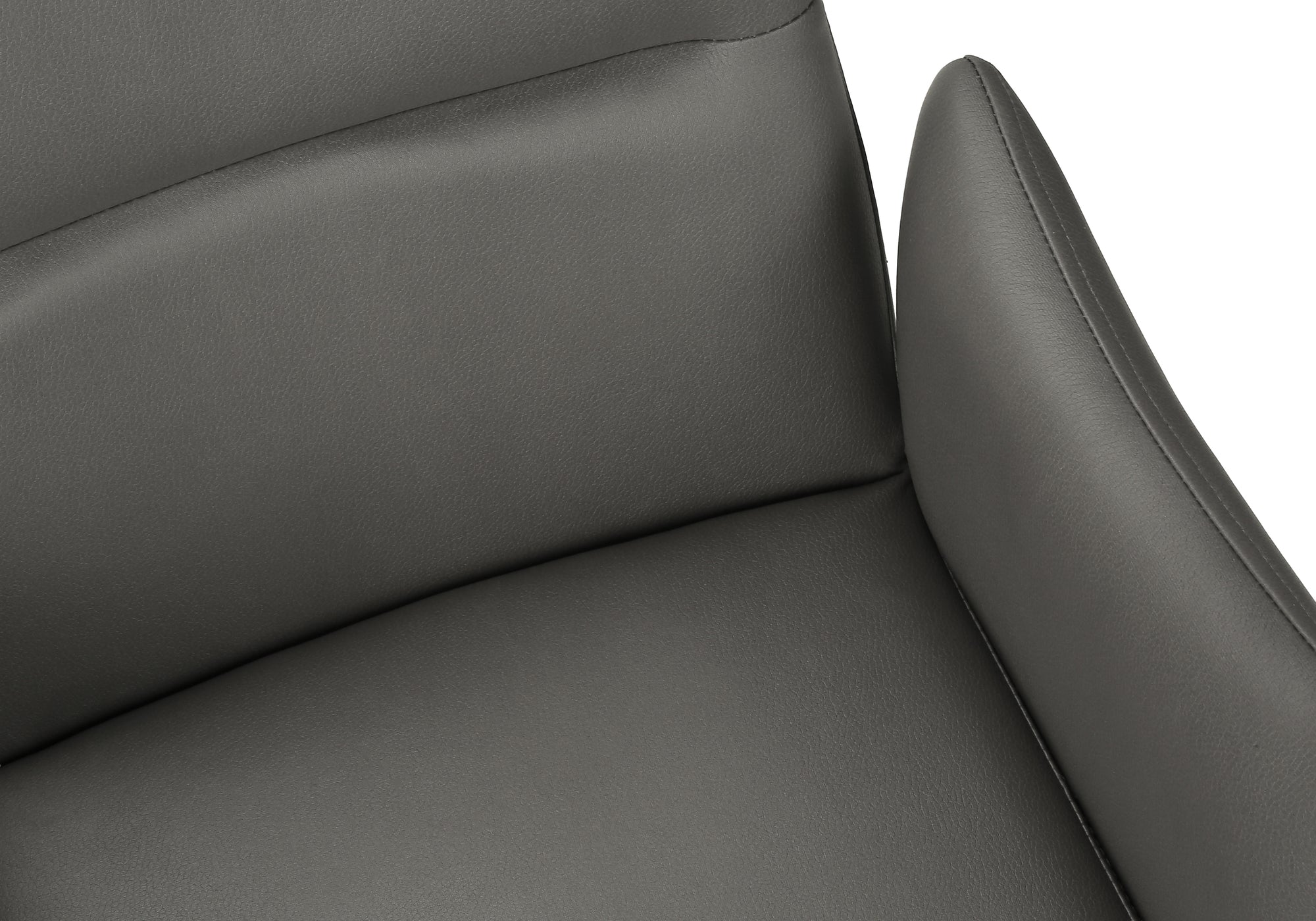 CHAISE - 2PCS / 35"H / SIMILI-CUIR GRIS / METAL NOIR – I 1126