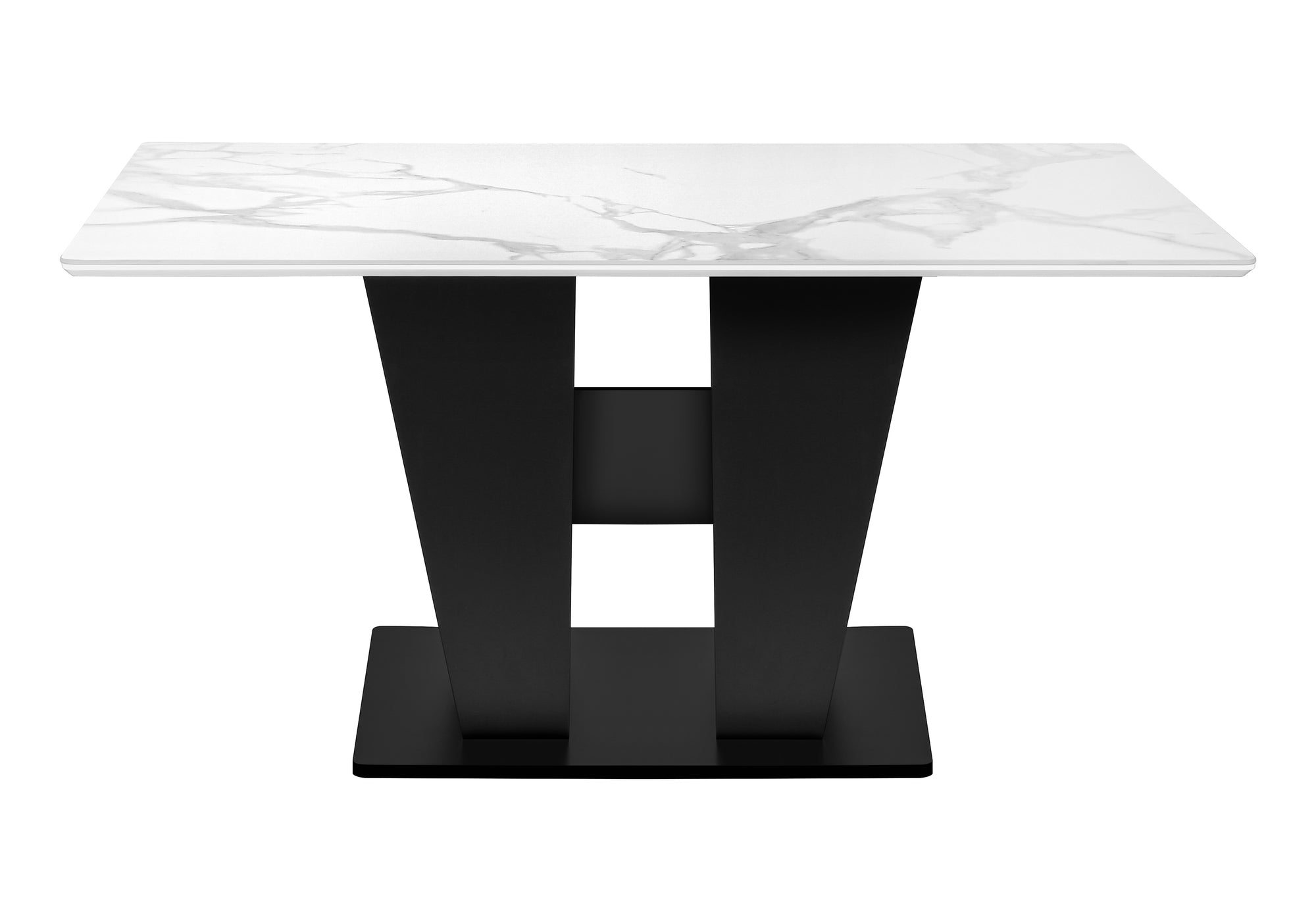 TABLE A MANGER - 36"X 60" / DESSUS PIERRE BLANC / BASE NOIR – I 1128