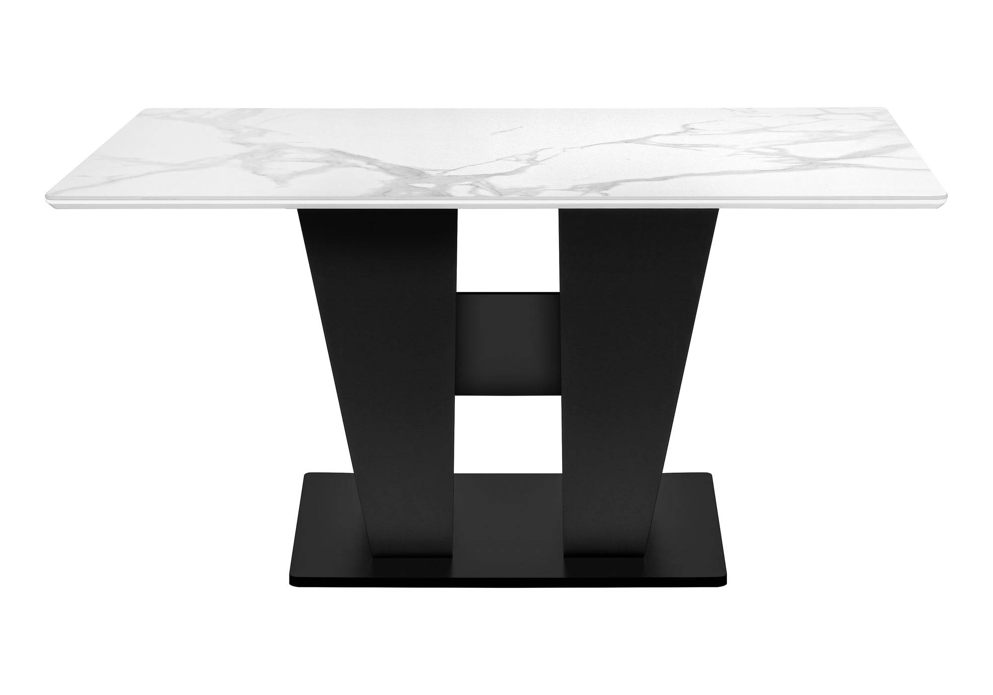 TABLE A MANGER - 36"X 60" / DESSUS PIERRE BLANC / BASE NOIR – I 1128