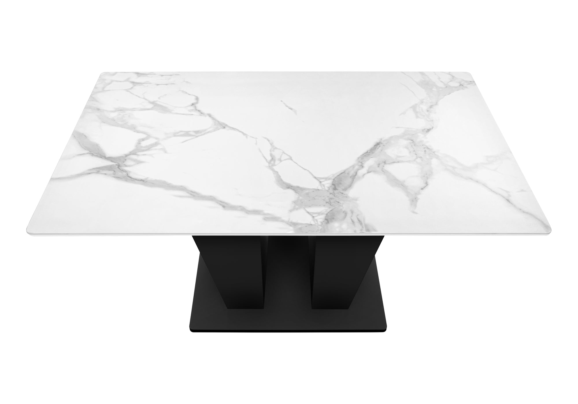 TABLE A MANGER - 36"X 60" / DESSUS PIERRE BLANC / BASE NOIR – I 1128