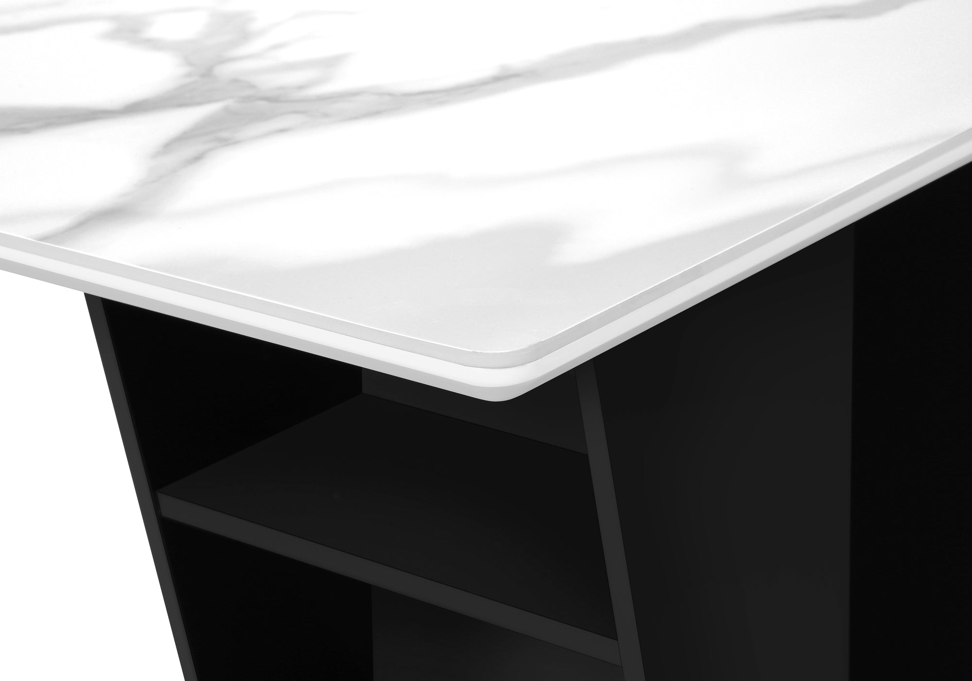 TABLE A MANGER - 36"X 60" / DESSUS PIERRE BLANC / BASE NOIR – I 1128