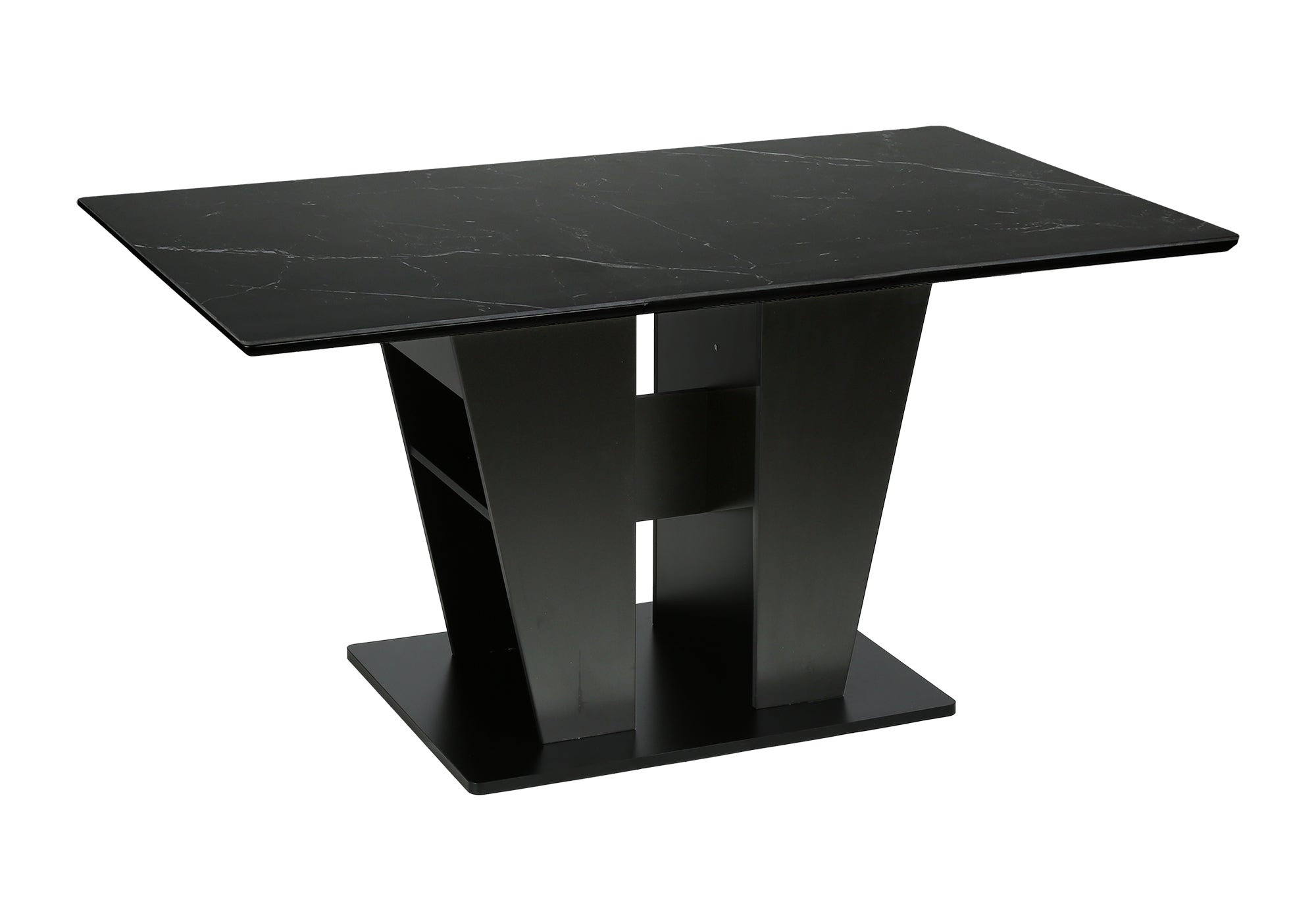 TABLE A MANGER - 36"X 60" / PIERRE GRIS FONCE / BASE NOIR – I 1129