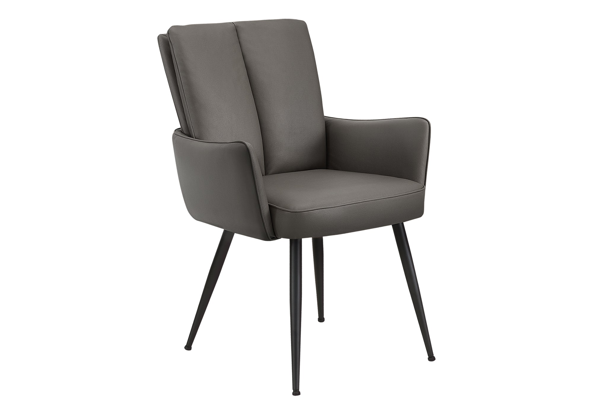 CHAISE - 2PCS / 36"H / SIMILI-CUIR GRIS / METAL NOIR – I 1145
