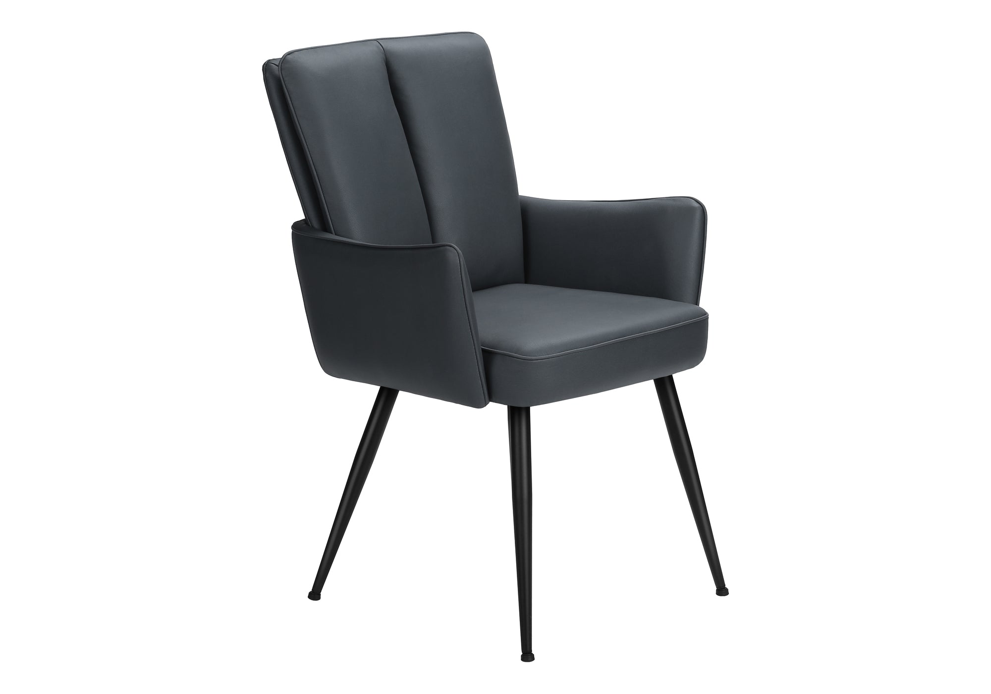 CHAISE - 2PCS / 36"H / SIMILI-CUIR BLEU FONCE / METAL NOIR – I 1148