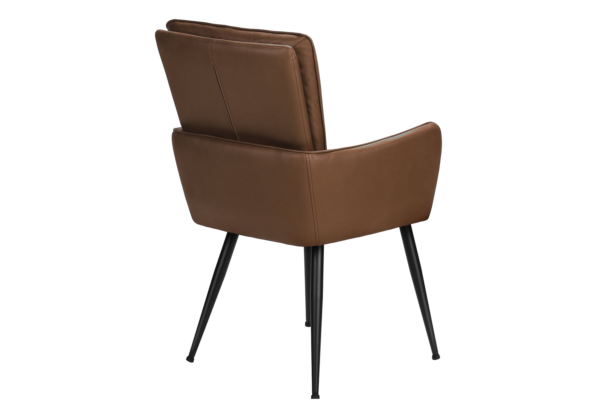CHAISE - 2PCS / 36"H / SIMILI-CUIR BRUN PALE / METAL NOIR – I 1149