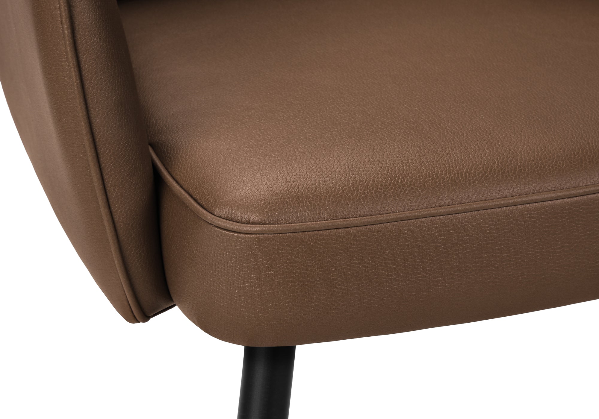 CHAISE - 2PCS / 36"H / SIMILI-CUIR BRUN PALE / METAL NOIR – I 1149