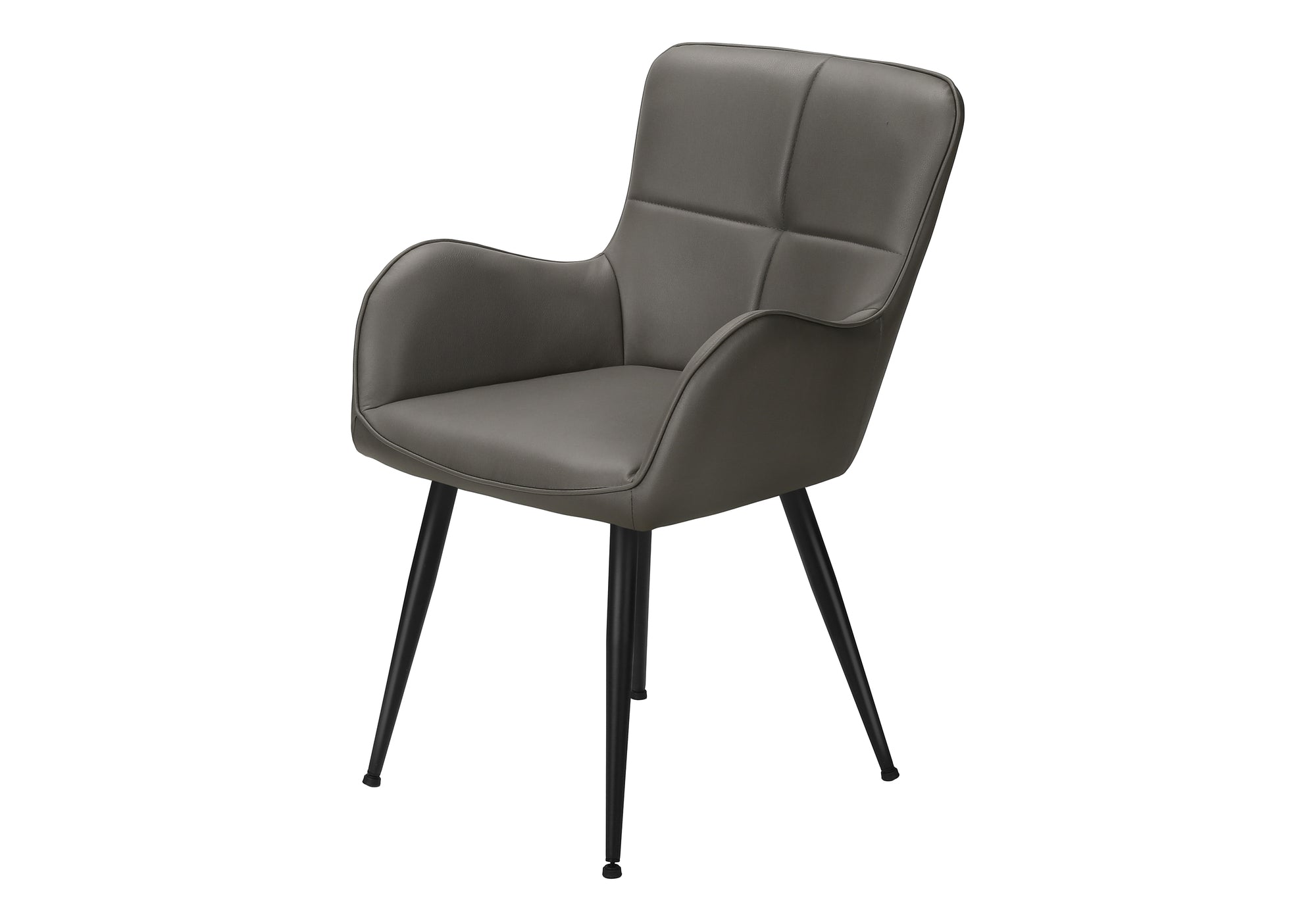 CHAISE - 2PCS / 33"H / SIMILI-CUIR GRIS / METAL NOIR – I 1158