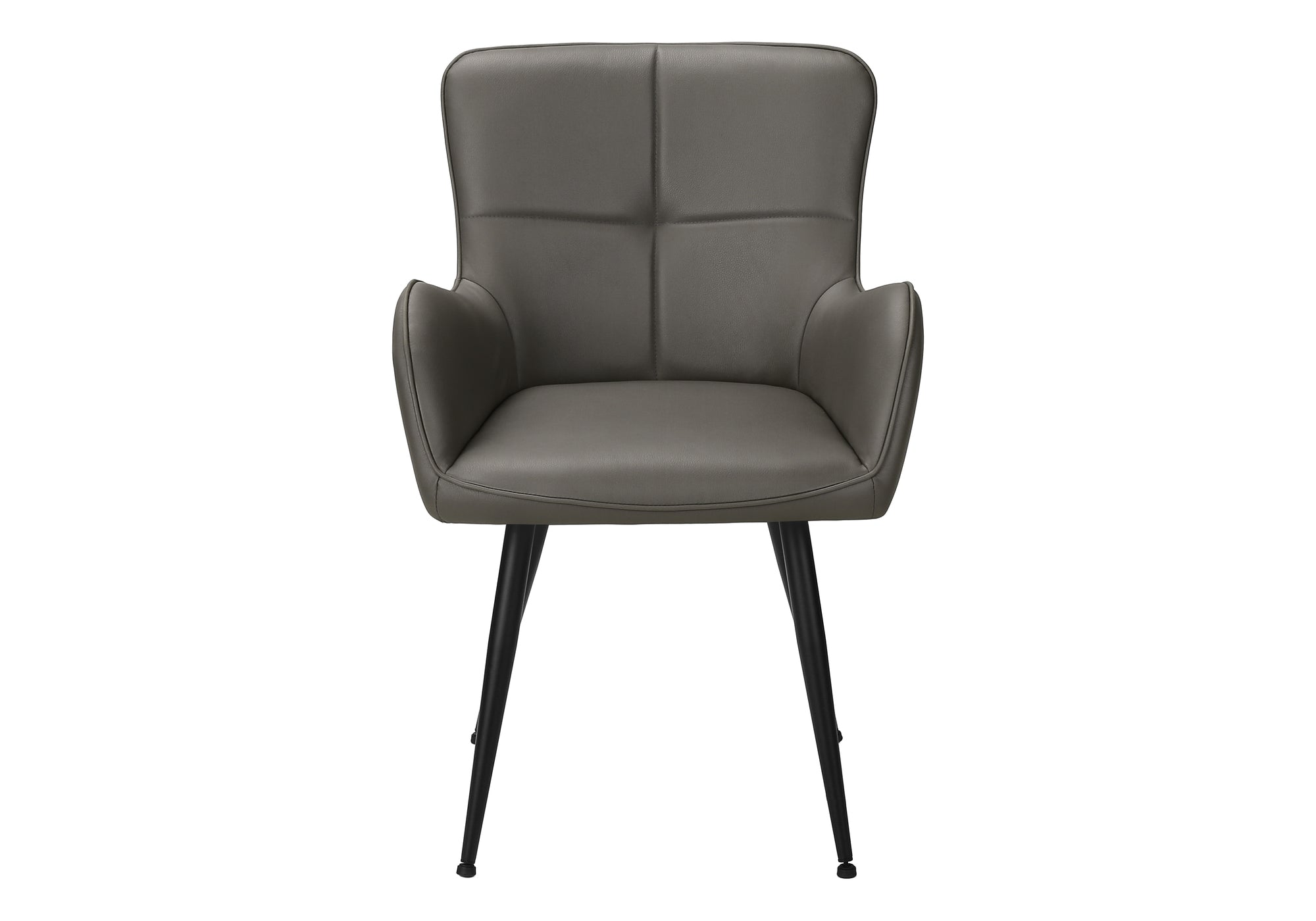 CHAISE - 2PCS / 33"H / SIMILI-CUIR GRIS / METAL NOIR – I 1158