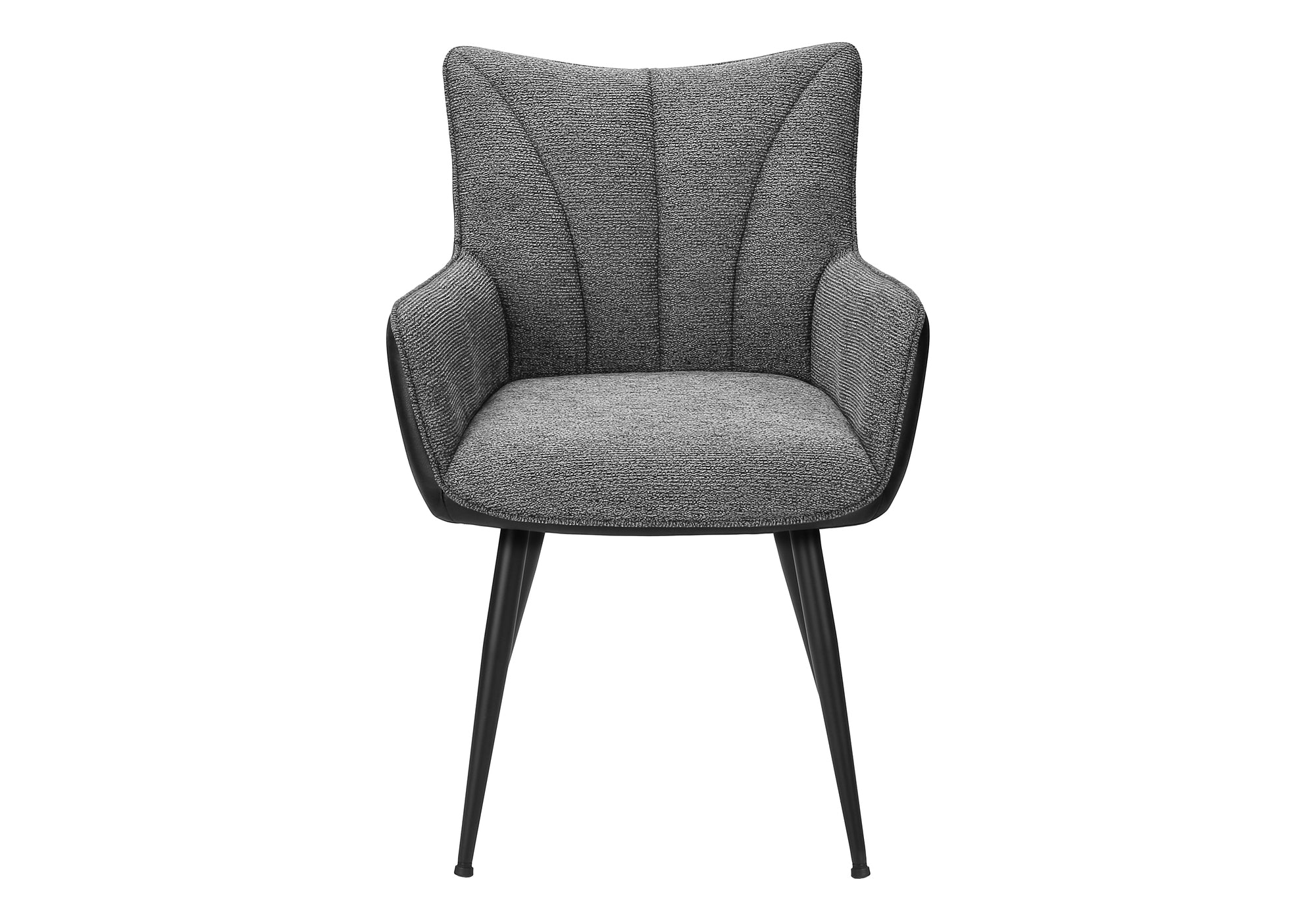 CHAISE - 2PCS / 34"H / SIMILI-CUIR NOIR / GRIS / METAL NOIR – I 1167