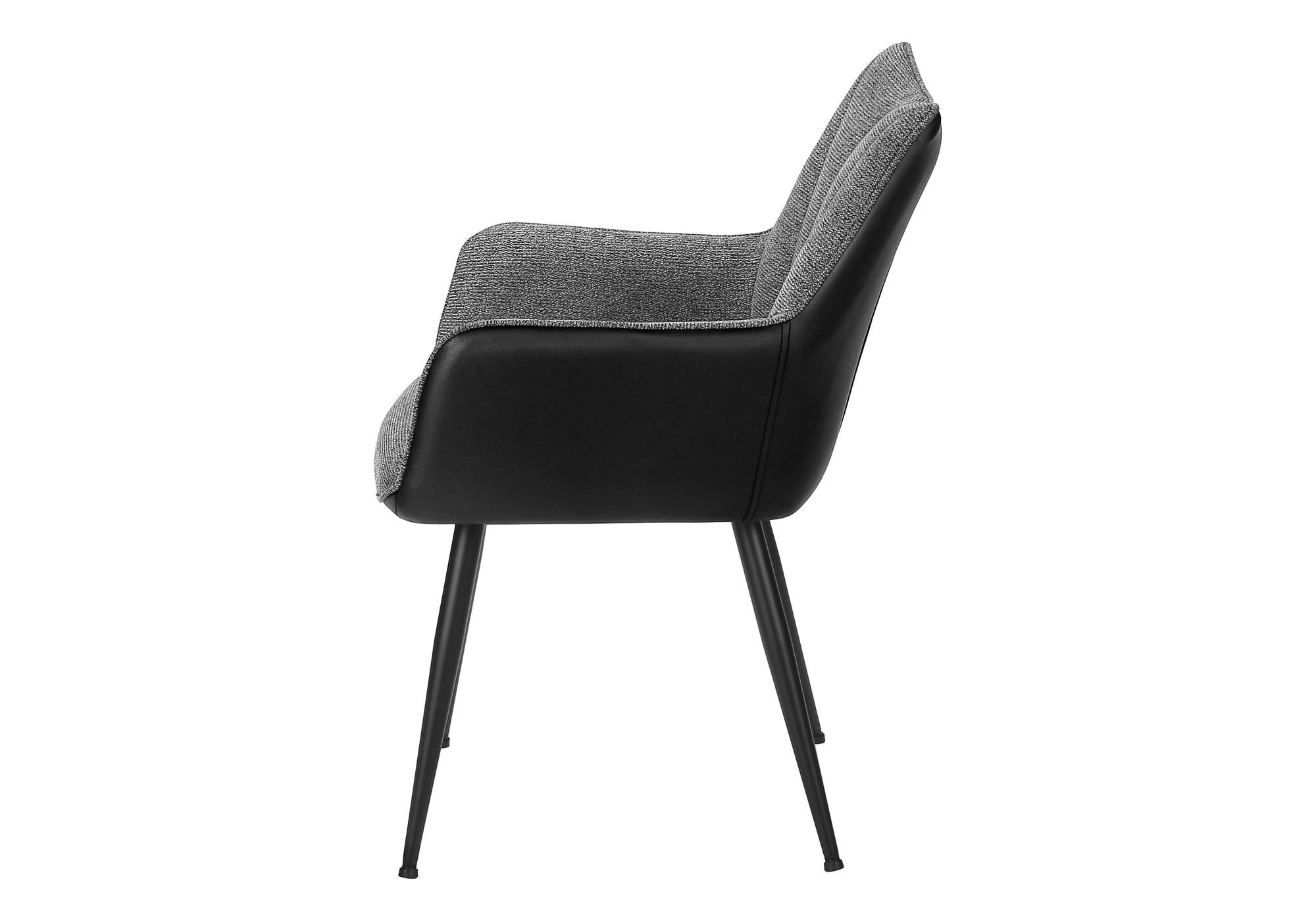 CHAISE - 2PCS / 34"H / SIMILI-CUIR NOIR / GRIS / METAL NOIR – I 1167