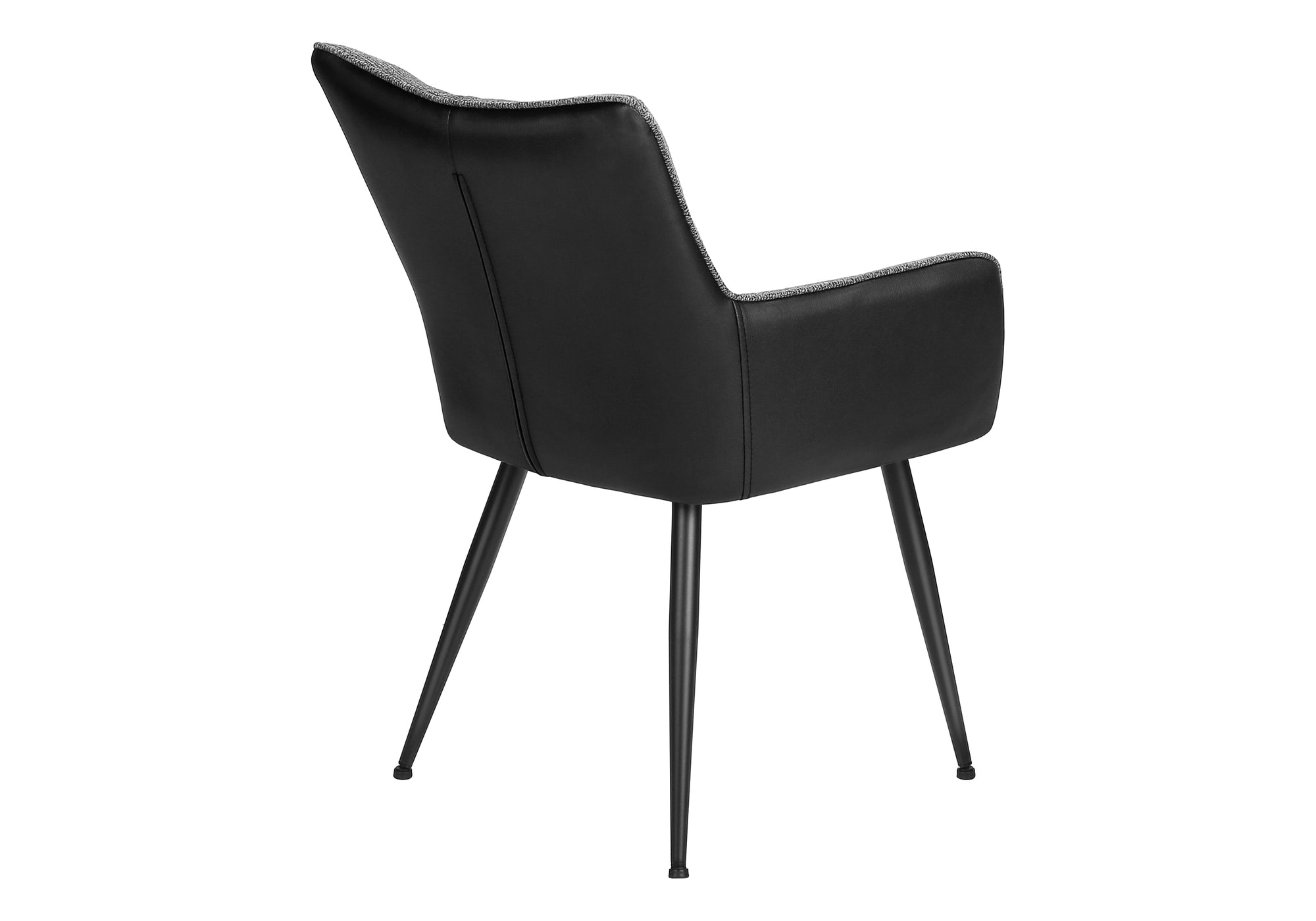 CHAISE - 2PCS / 34"H / SIMILI-CUIR NOIR / GRIS / METAL NOIR – I 1167