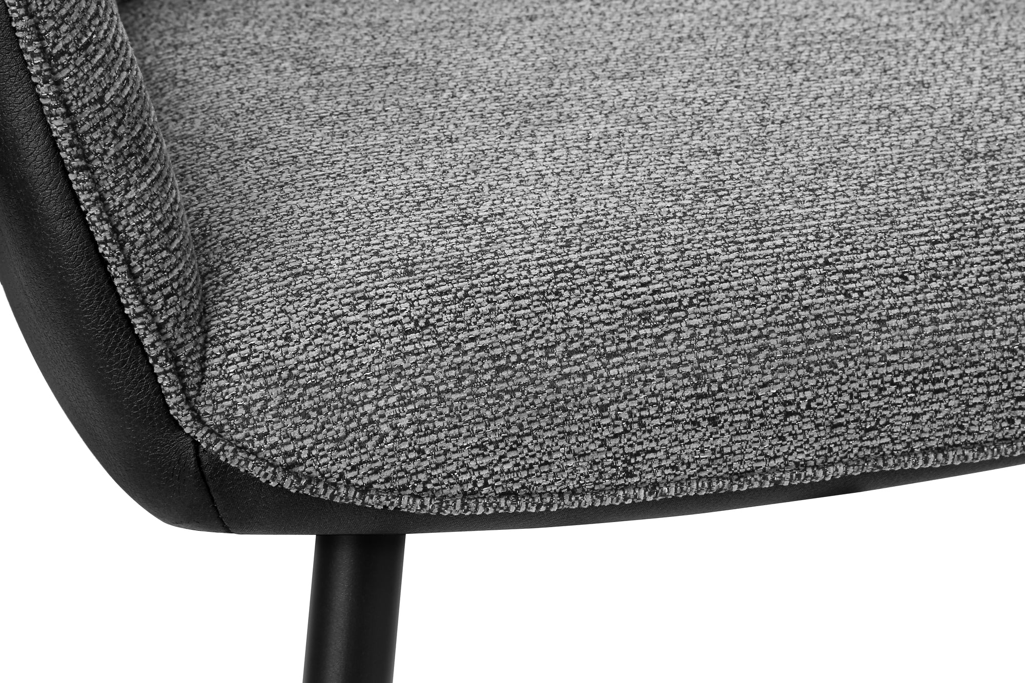 CHAISE - 2PCS / 34"H / SIMILI-CUIR NOIR / GRIS / METAL NOIR – I 1167