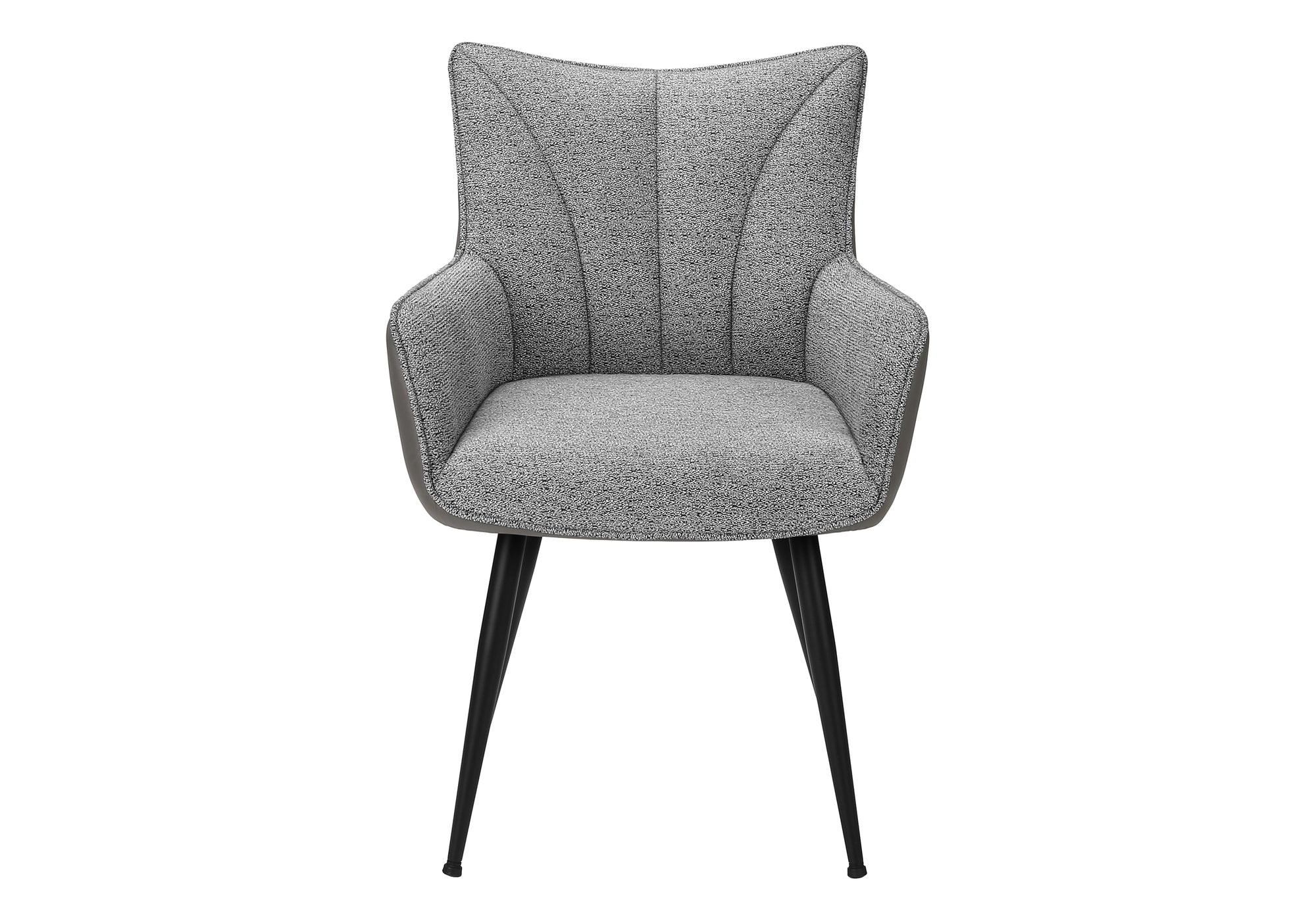 CHAISE - 2PCS / 34"H / SIMILI-CUIR GRIS / GRIS  / METAL NOIR – I 1168