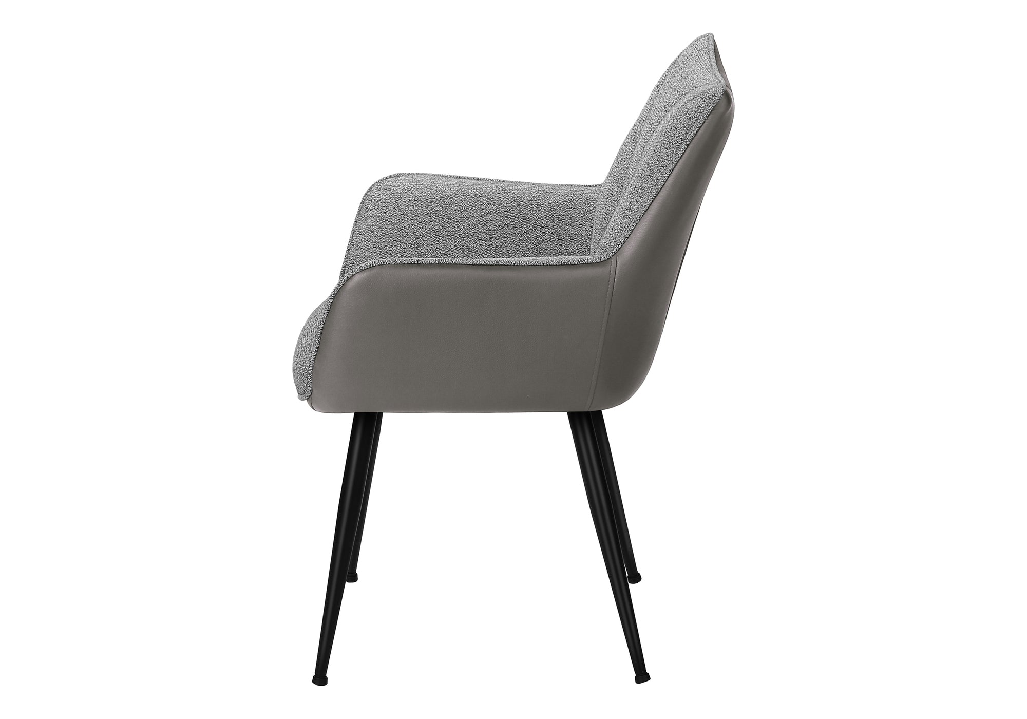 CHAISE - 2PCS / 34"H / SIMILI-CUIR GRIS / GRIS  / METAL NOIR – I 1168