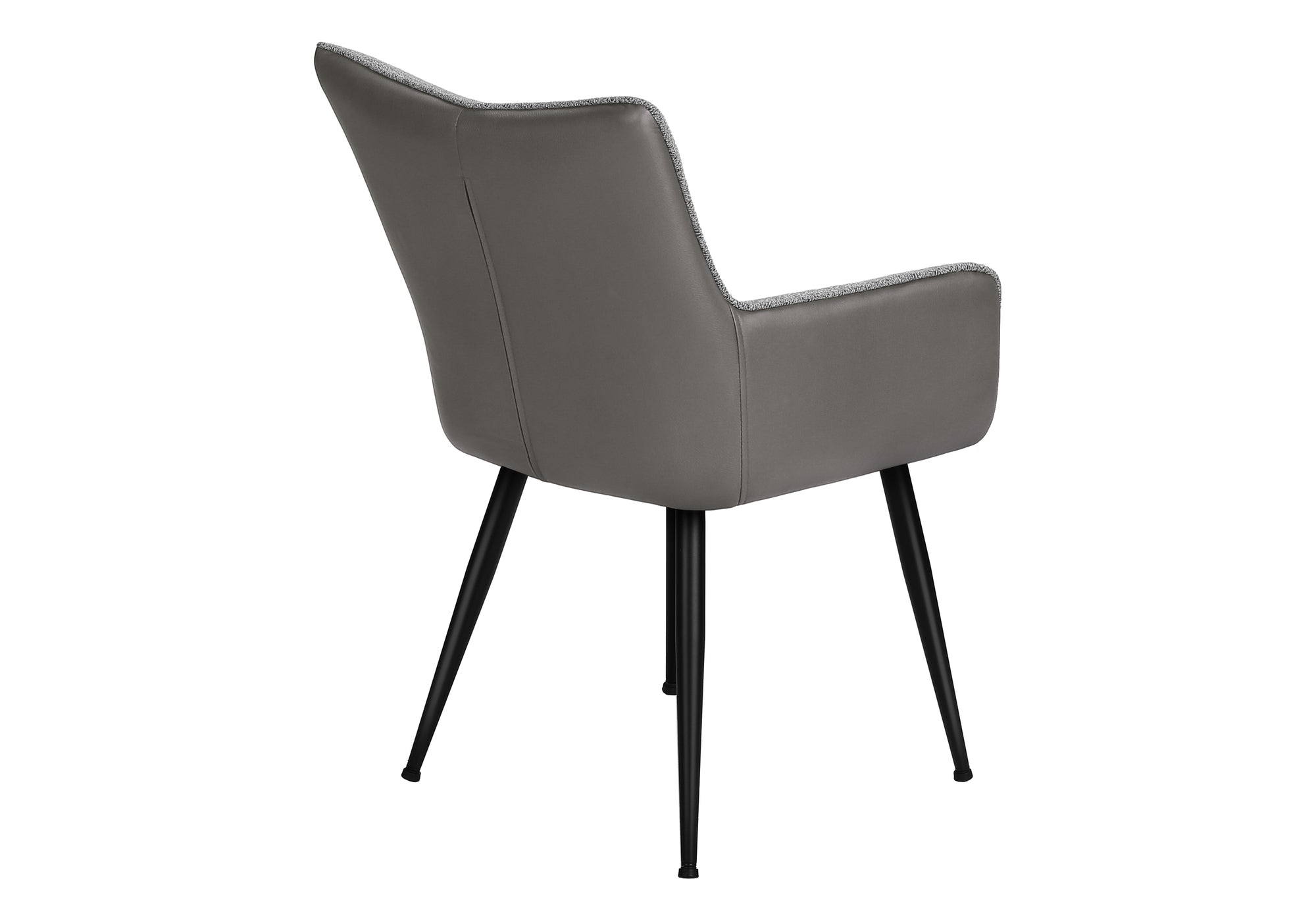 CHAISE - 2PCS / 34"H / SIMILI-CUIR GRIS / GRIS  / METAL NOIR – I 1168