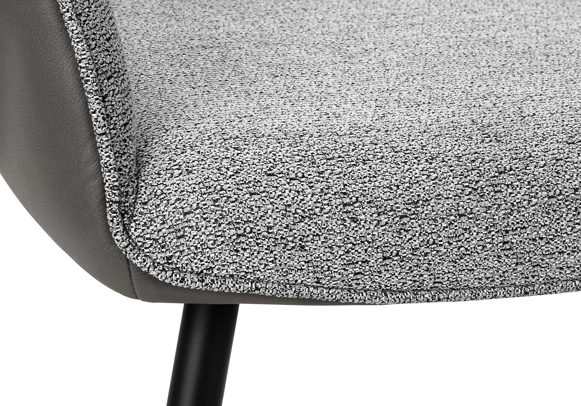 CHAISE - 2PCS / 34"H / SIMILI-CUIR GRIS / GRIS  / METAL NOIR – I 1168