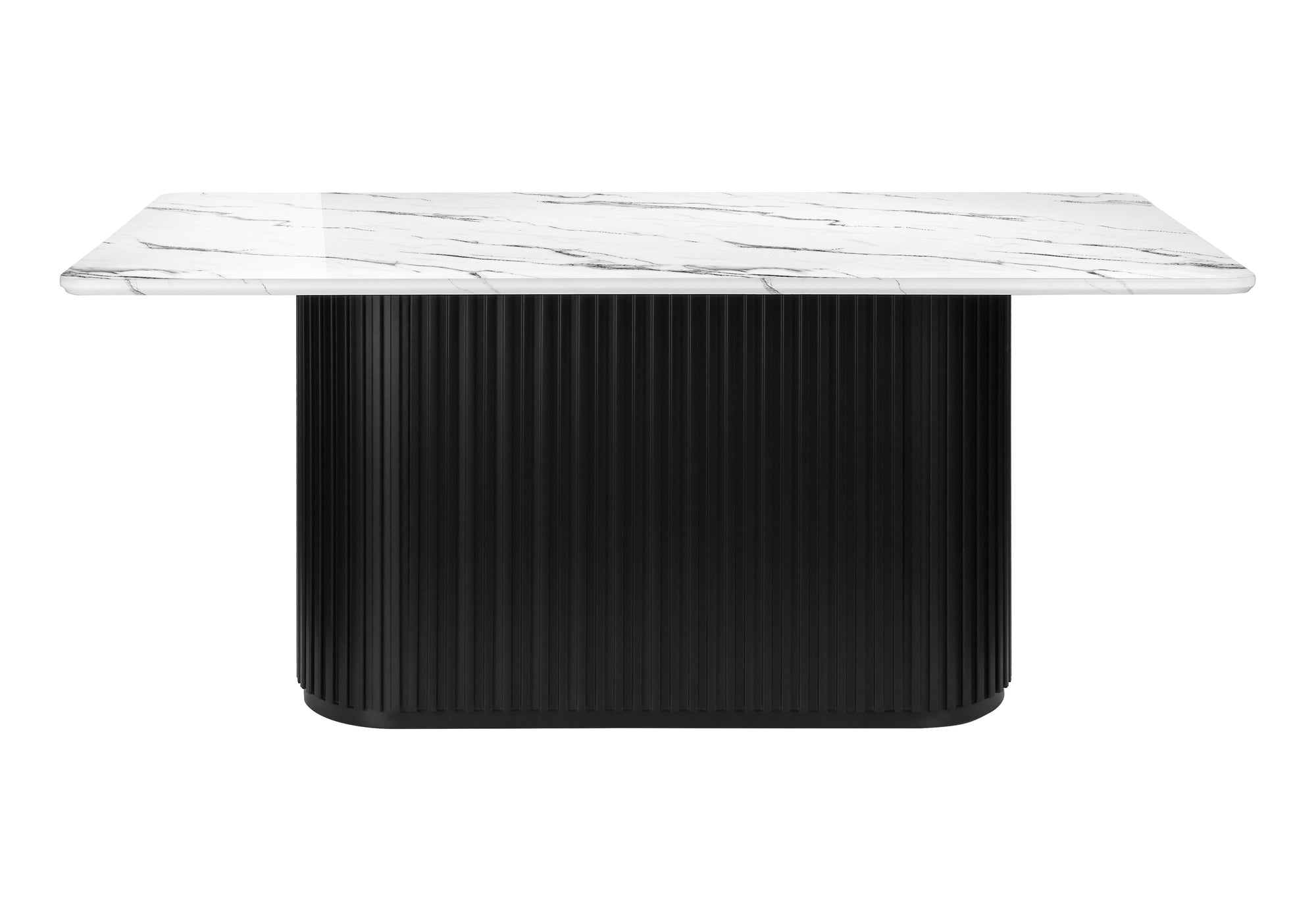 TABLE A MANGER - 38"X 70" / FAUX MARBRE BLANC / BASE NOIRE – I 1226