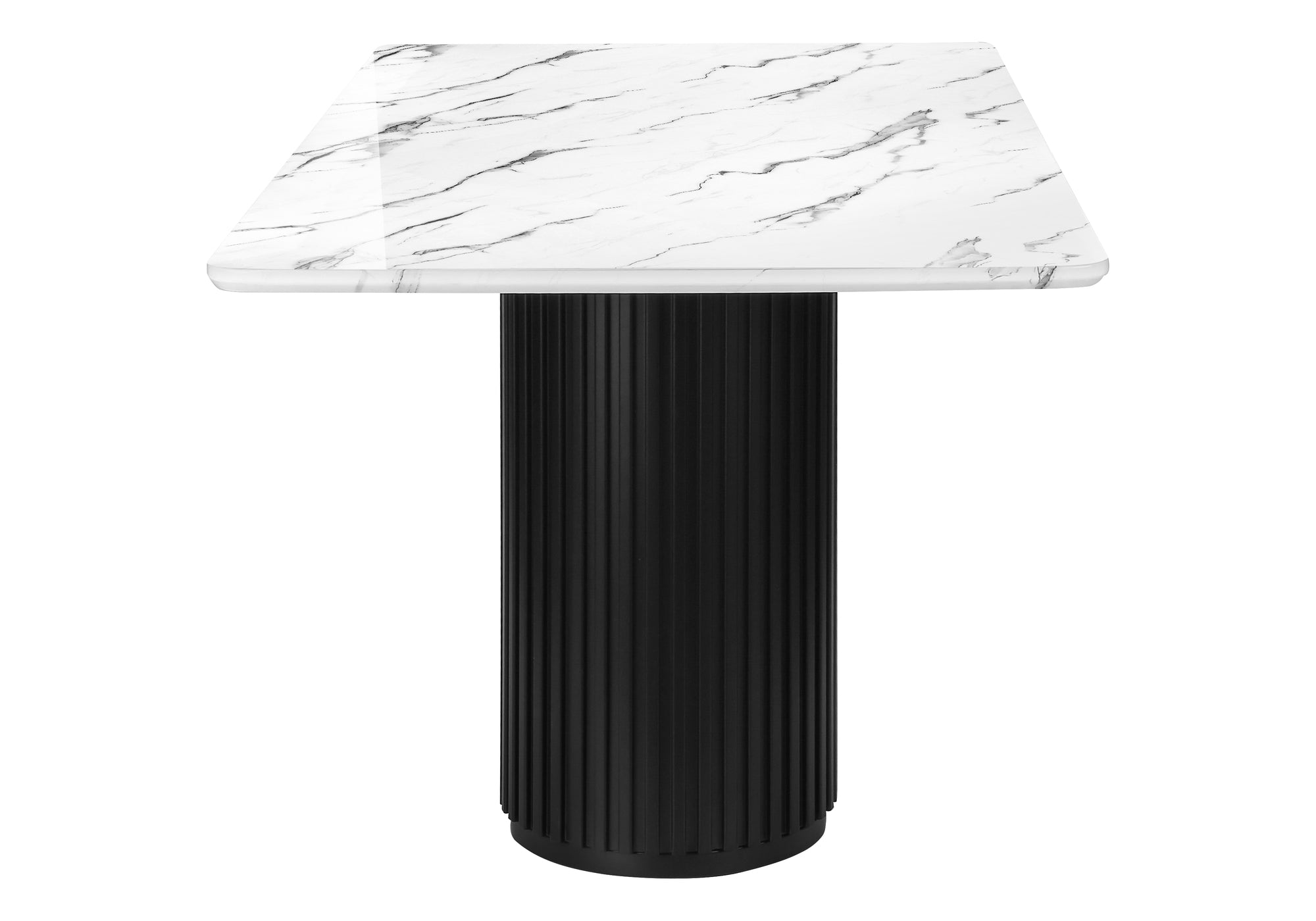 TABLE A MANGER - 38"X 70" / FAUX MARBRE BLANC / BASE NOIRE – I 1226