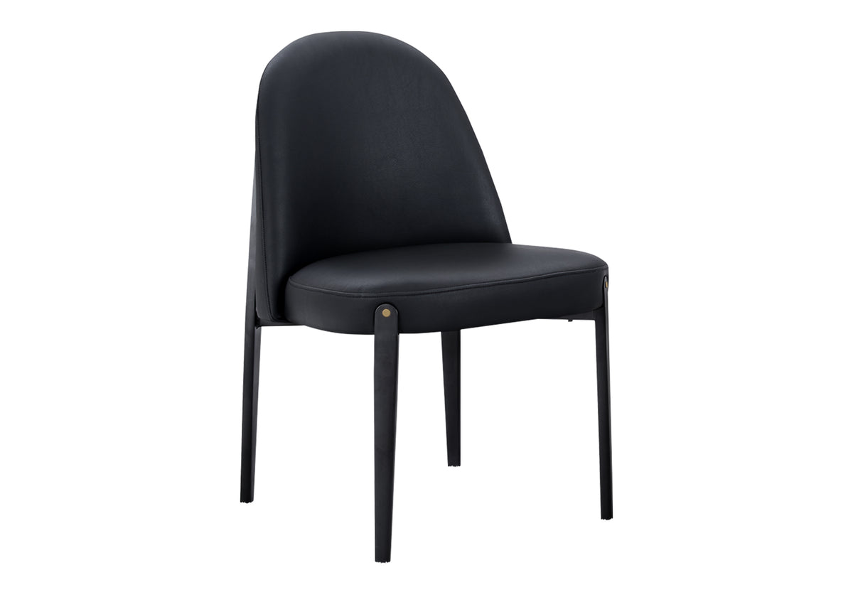 CHAISE - 2PCS / 33"H / SIMILI-CUIR NOIR / METAL NOIR – I 1229