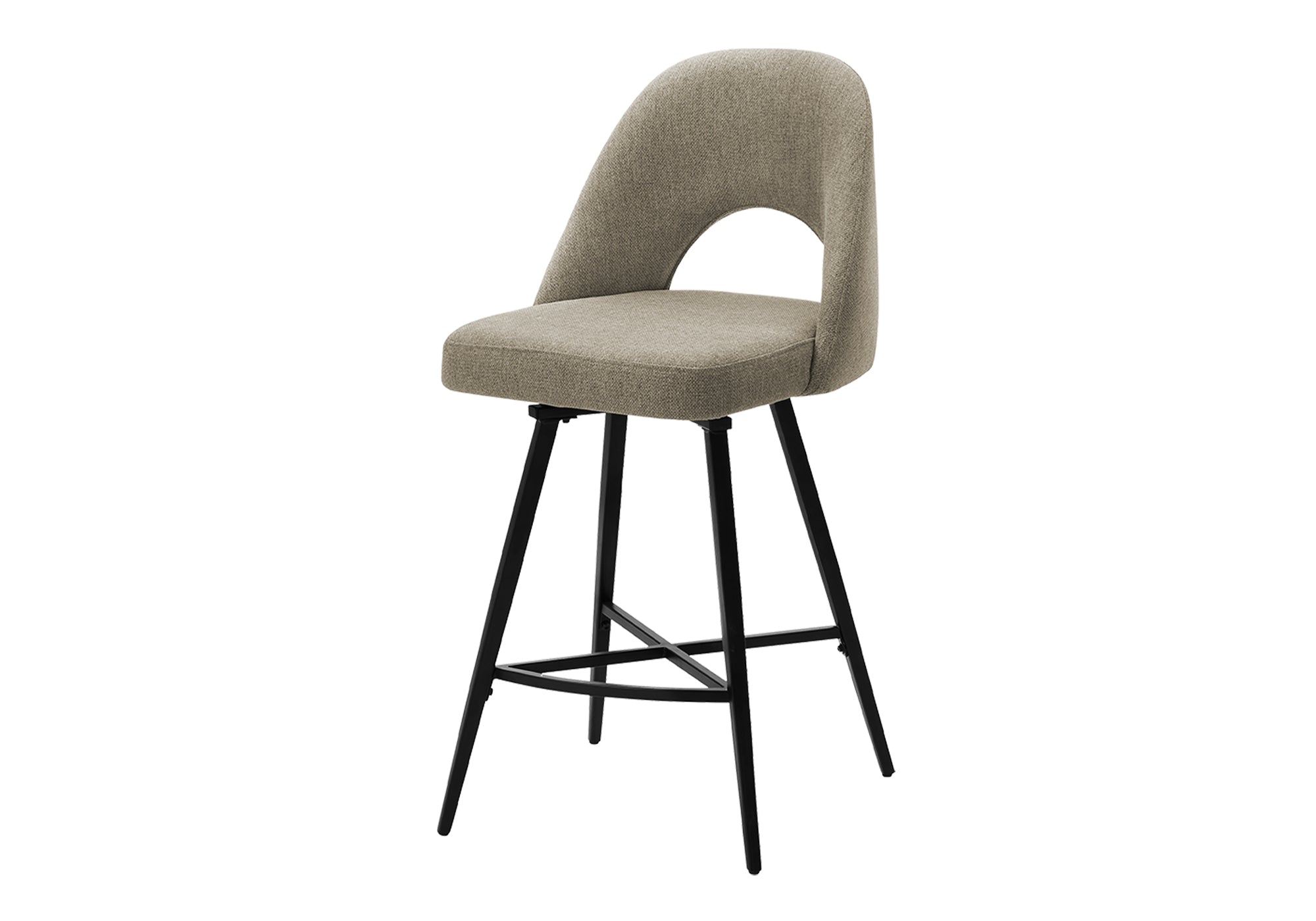 TABOURET DE BAR - 2PCS / 39"H / TISSU MARRON / PIVOTANT – I 1254