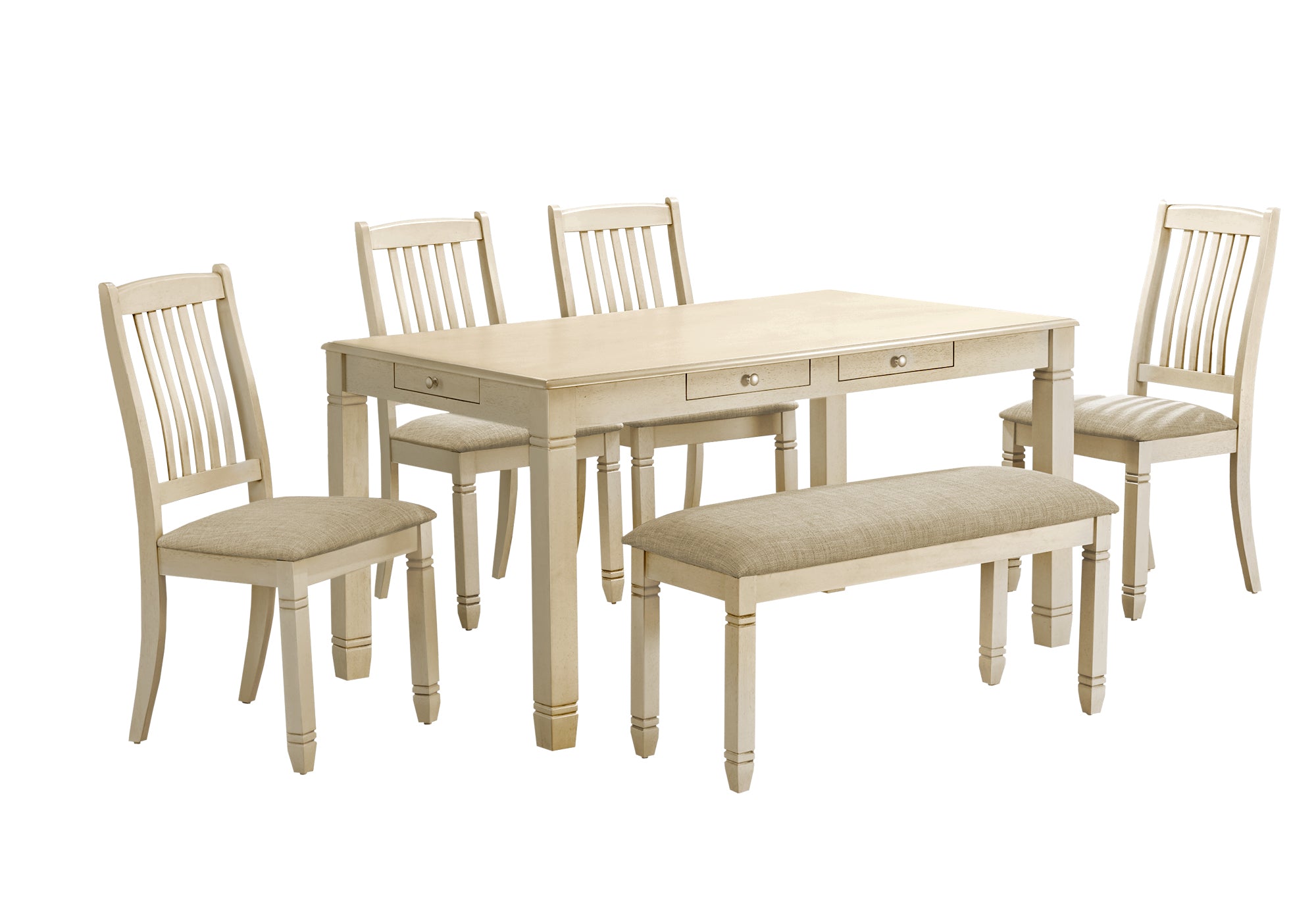 TABLE A MANGER - 36"X 60" BOIS PLAQUE ANTIQUE BLANC – I 1264