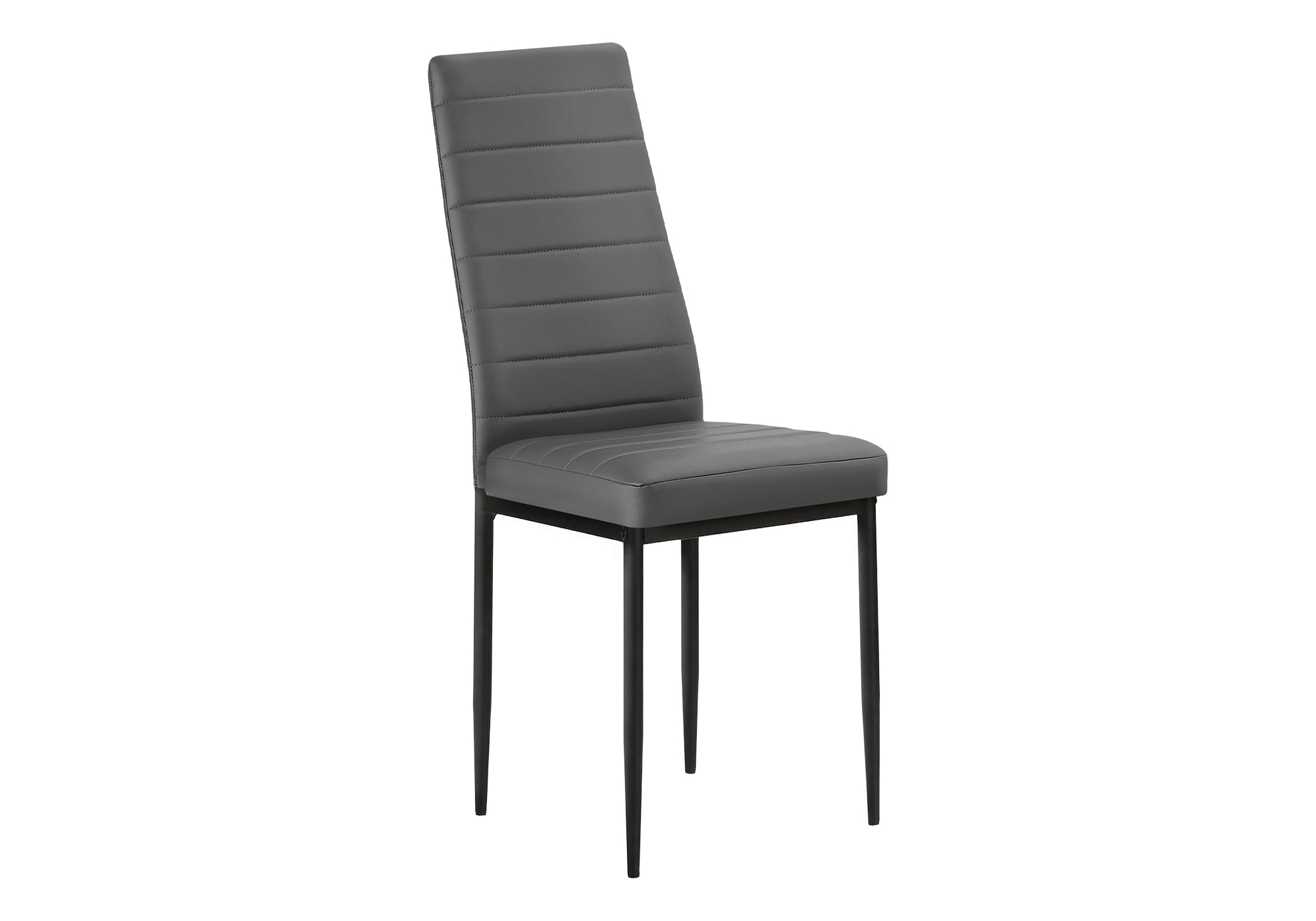 CHAISE - 2PCS / 39"H / SIMILI-CUIR GRIS FONCE / METAL – I 1272