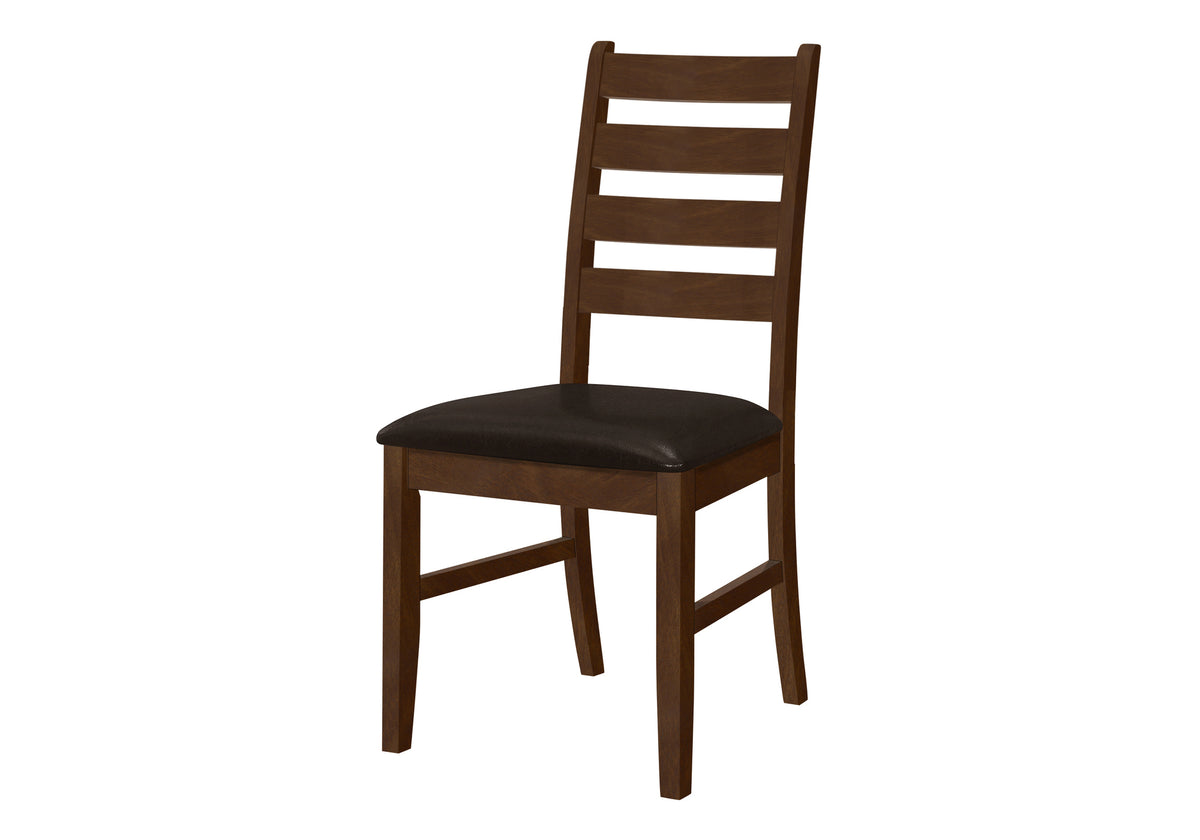 CHAISE - 2PCS - 37"H / BRUN / SIMILI-CUIR BRUN FONCE – I 1372