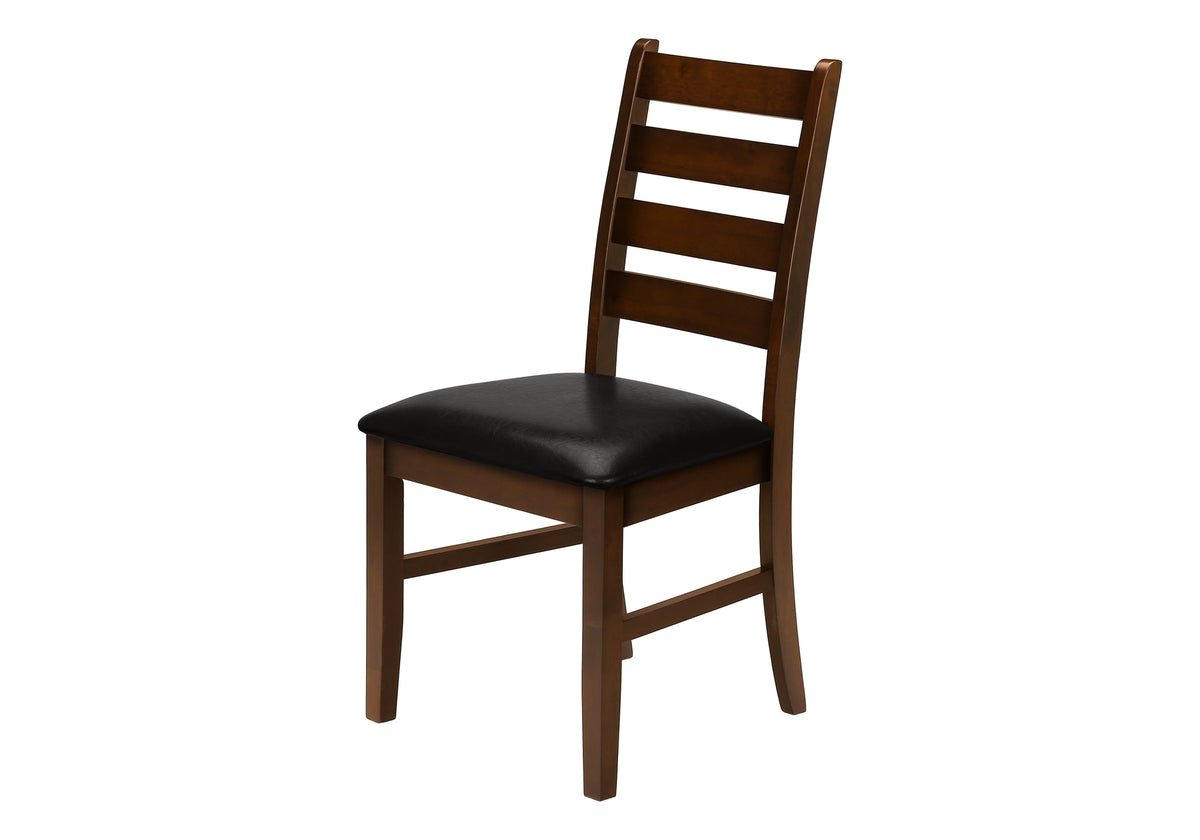 CHAISE - 2PCS - 37"H / BRUN / SIMILI-CUIR BRUN FONCE – I 1372
