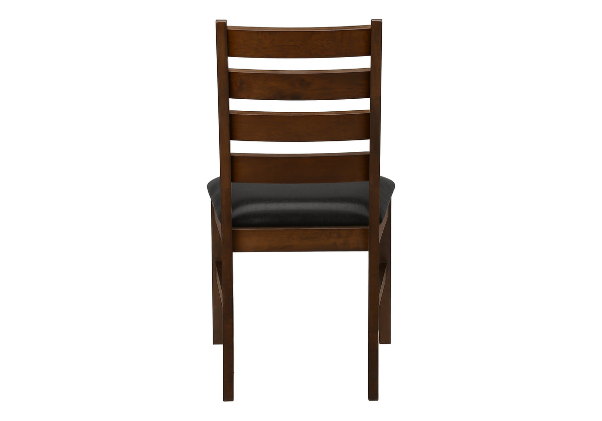 CHAISE - 2PCS - 37"H / BRUN / SIMILI-CUIR BRUN FONCE – I 1372