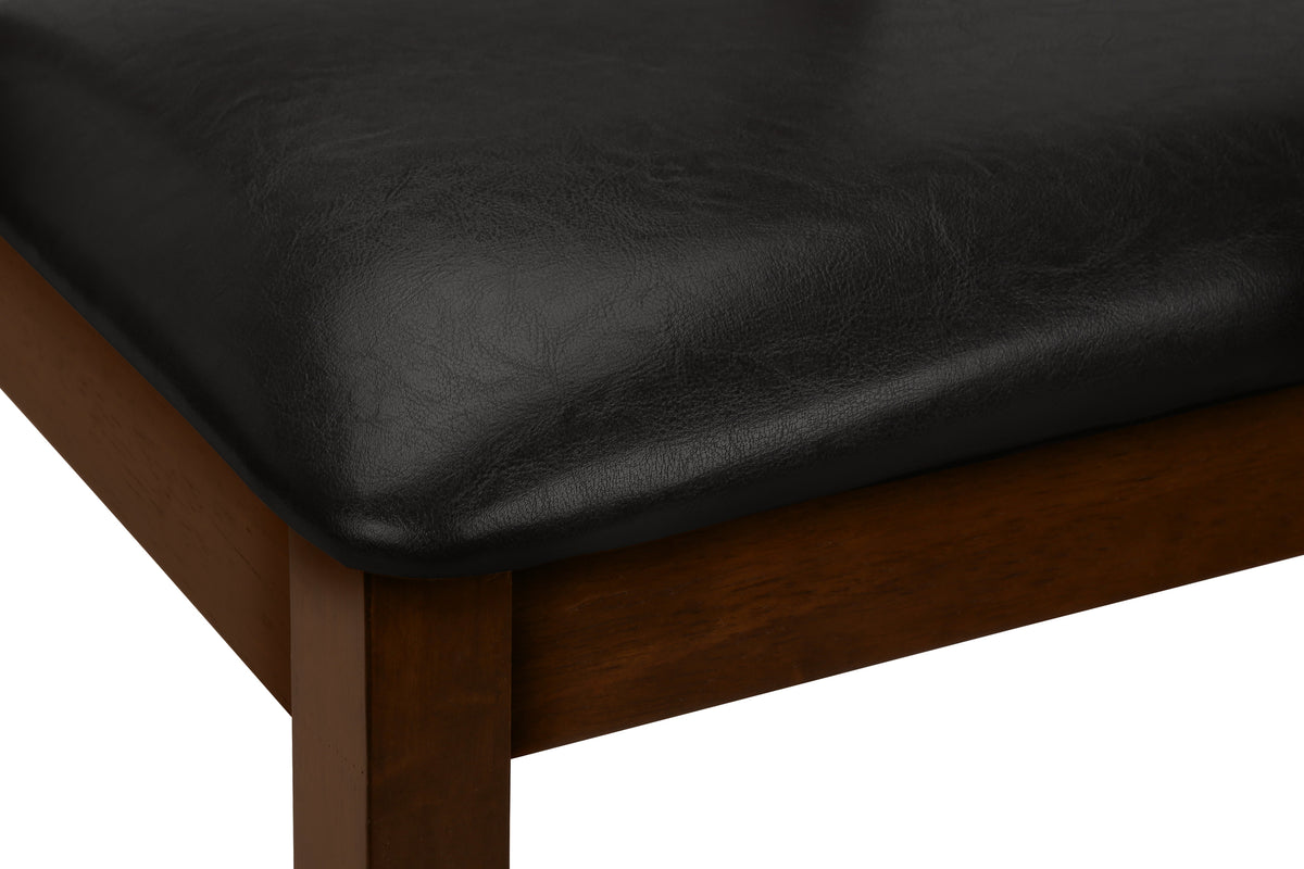 CHAISE - 2PCS - 37"H / BRUN / SIMILI-CUIR BRUN FONCE – I 1372