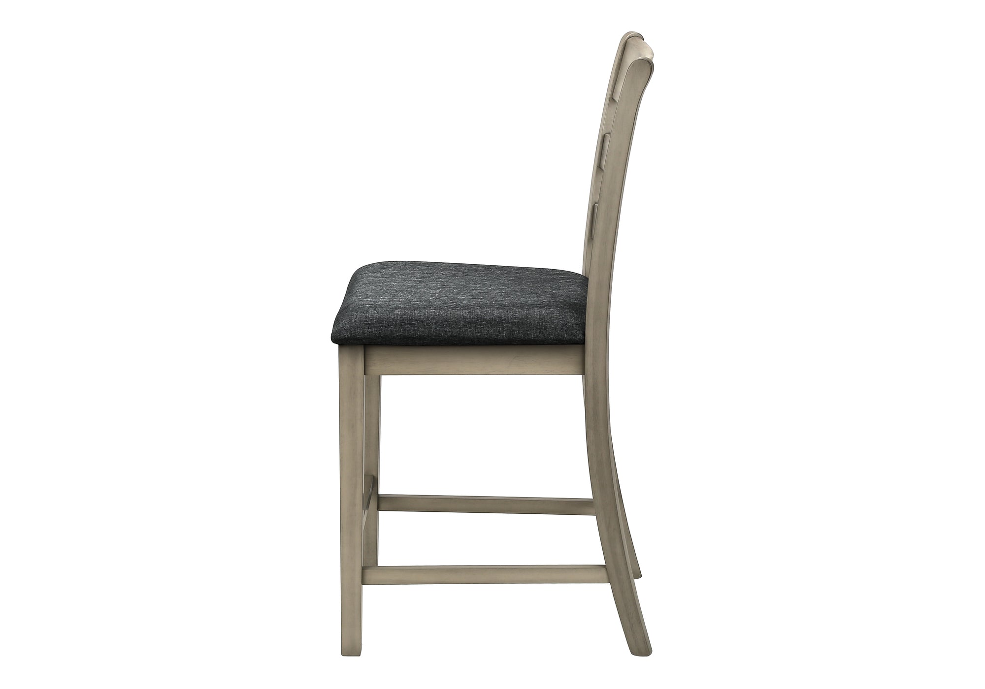 CHAISE - 2PCS - 42"H / GRIS ANTIQUE HAUTEUR COMPTOIR – I 1382