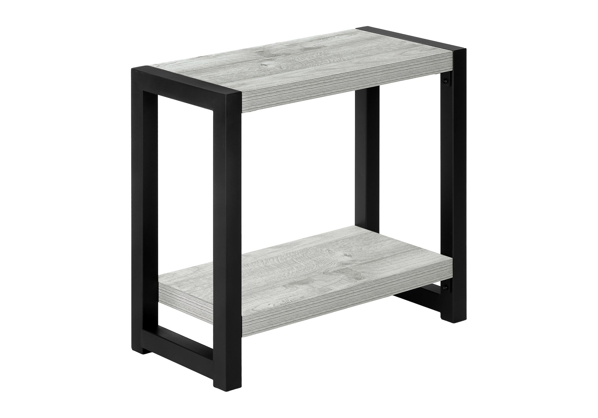 TABLE DE CHEVET - 22"H / GRIS / METAL NOIR – I 2082.