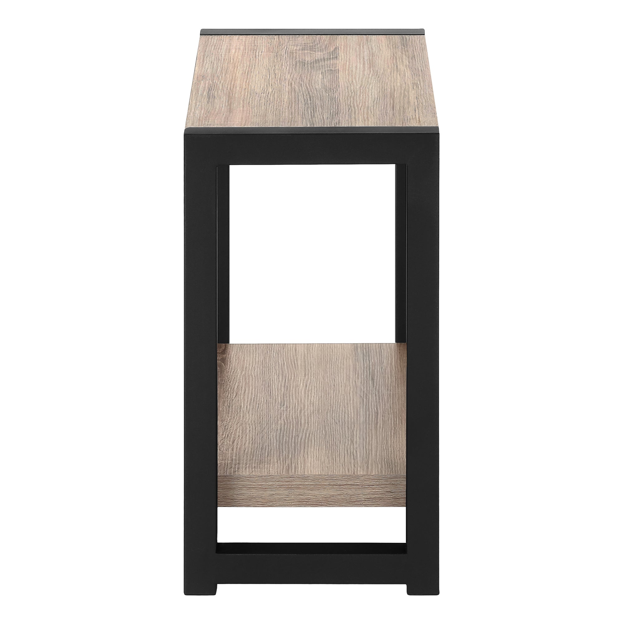 TABLE DE CHEVET - 22"H / TAUPE FONCE / METAL NOIR – I 2083.