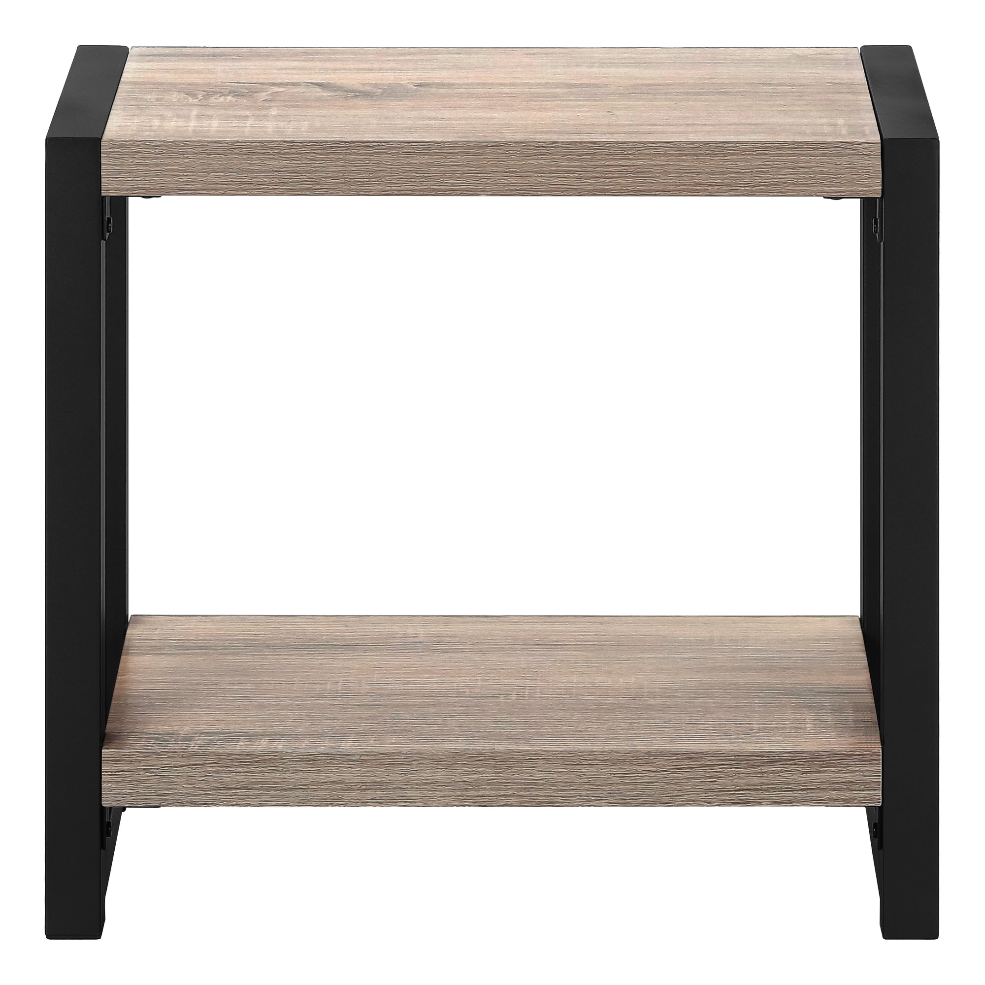 TABLE DE CHEVET - 22"H / TAUPE FONCE / METAL NOIR – I 2083.