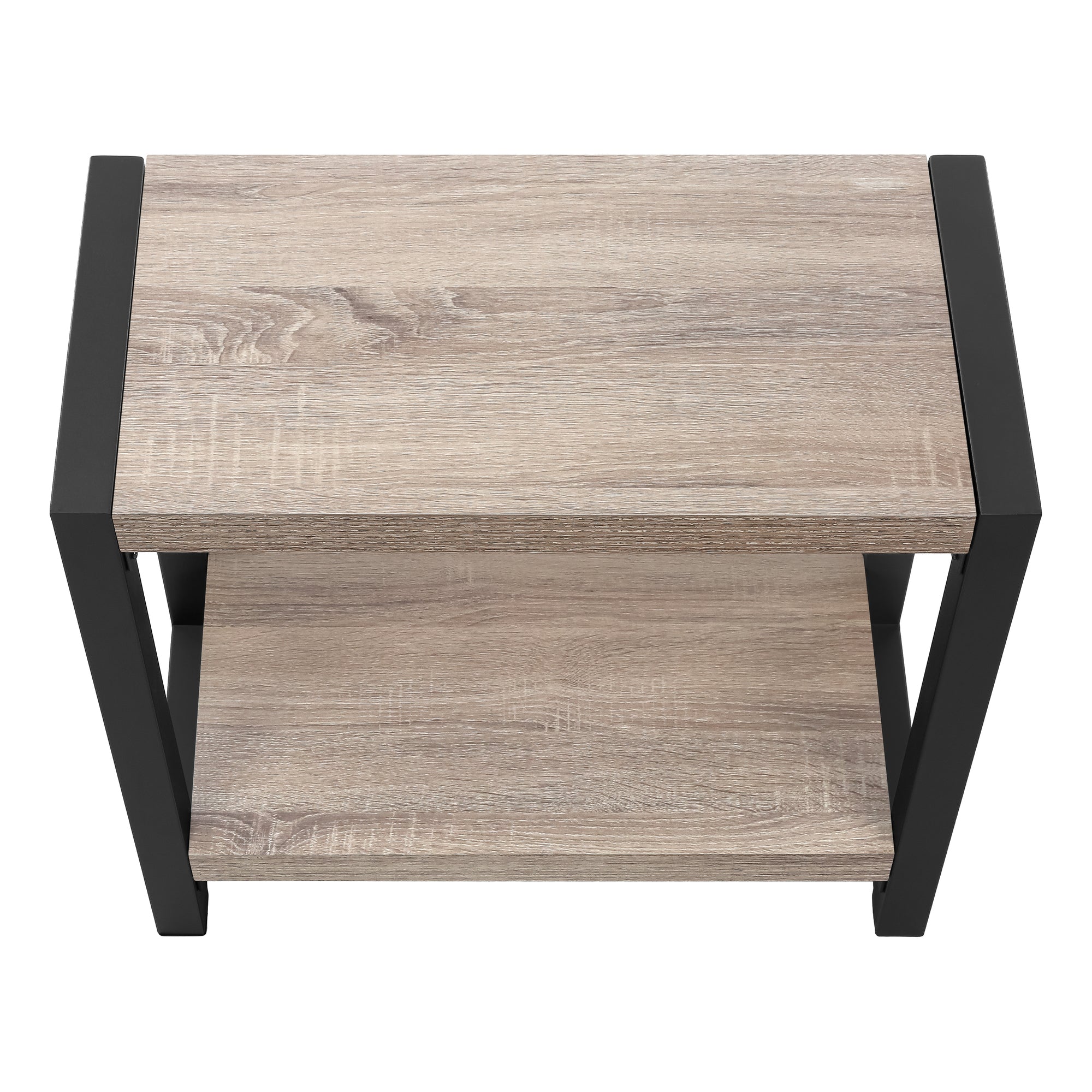 TABLE DE CHEVET - 22"H / TAUPE FONCE / METAL NOIR – I 2083.