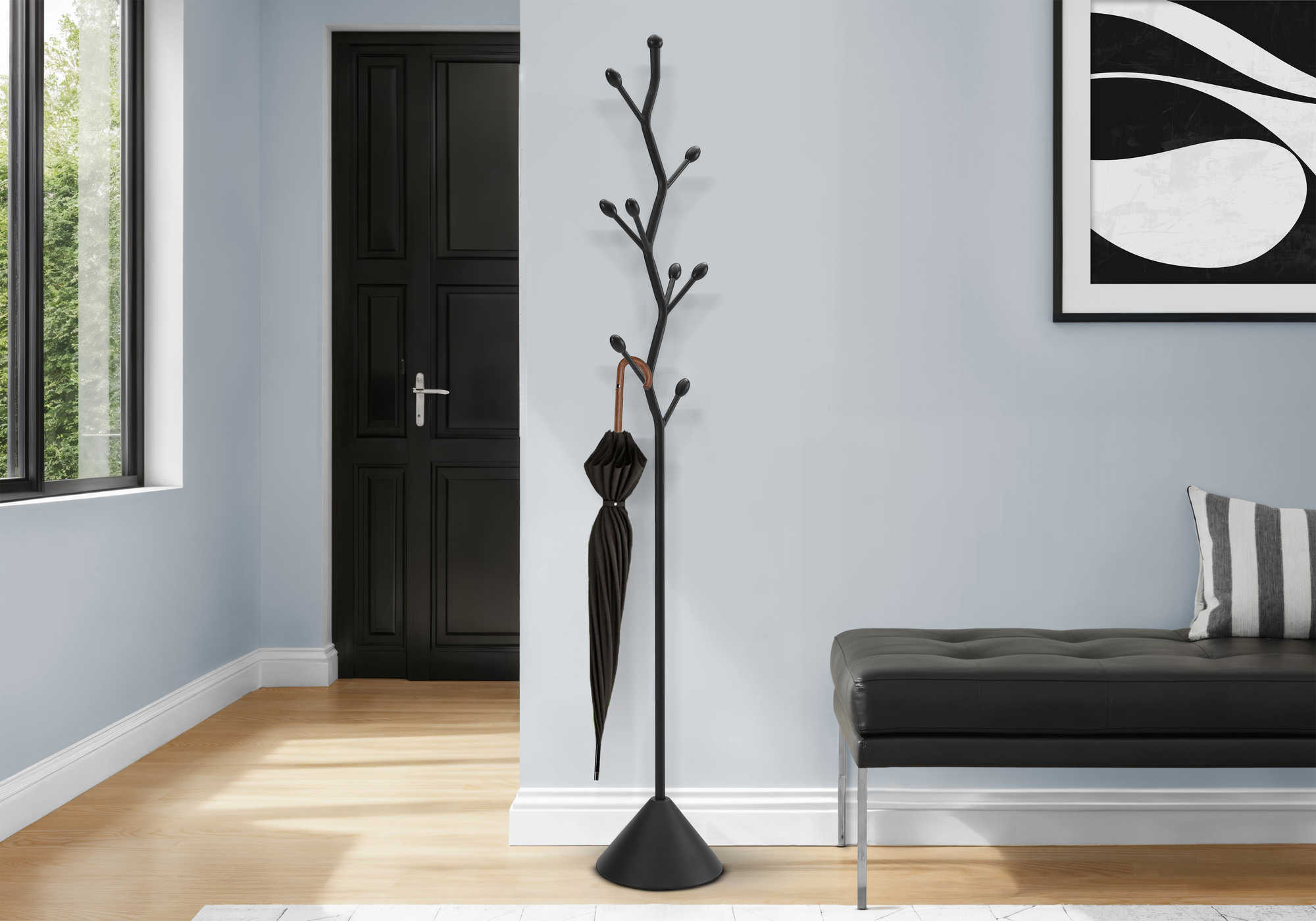PATERE - 72"H / STYLE CONTEMPORAIN METAL NOIR SATINE – I 2020